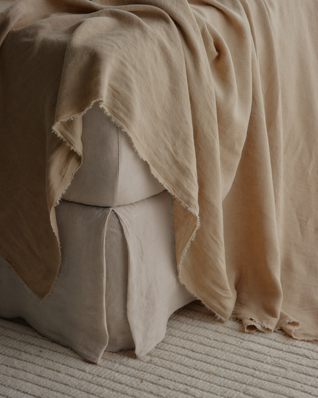 Linen Valance/Bed Skirt | Antique White
