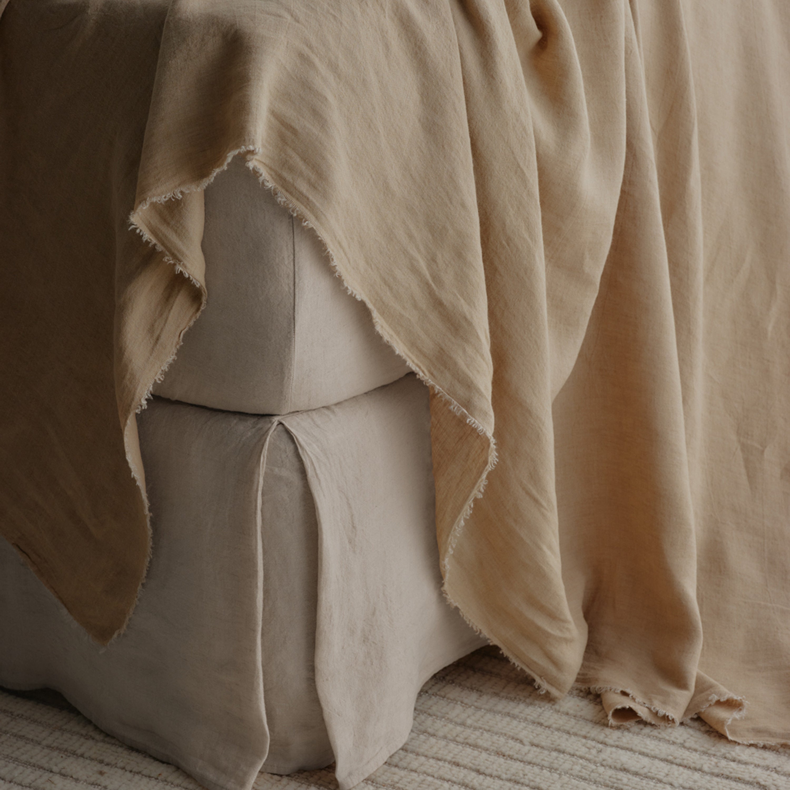 Basix Linen Bed Skirt - Sable