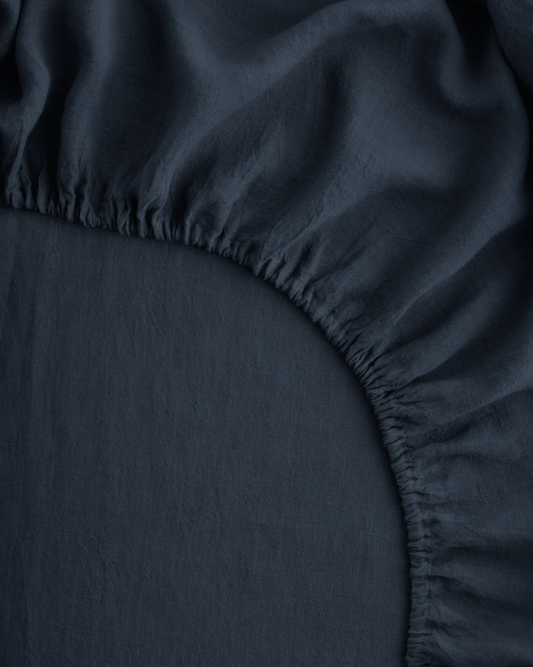 Linen Fitted Sheet | Navy Blue