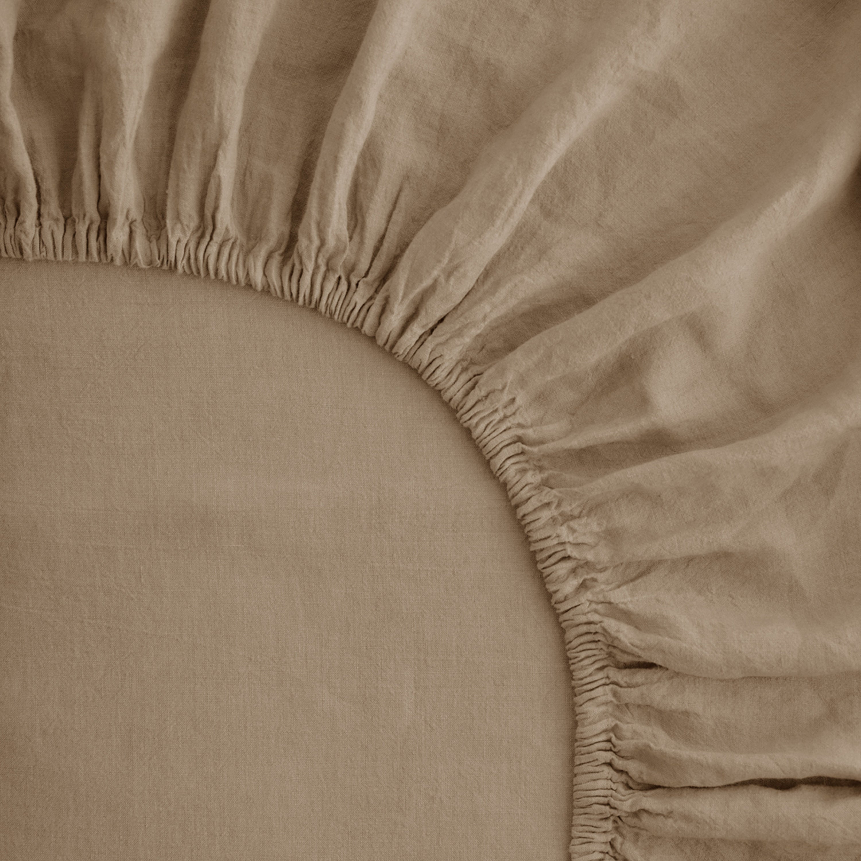 Basix Linen Fitted Sheet - Carmel