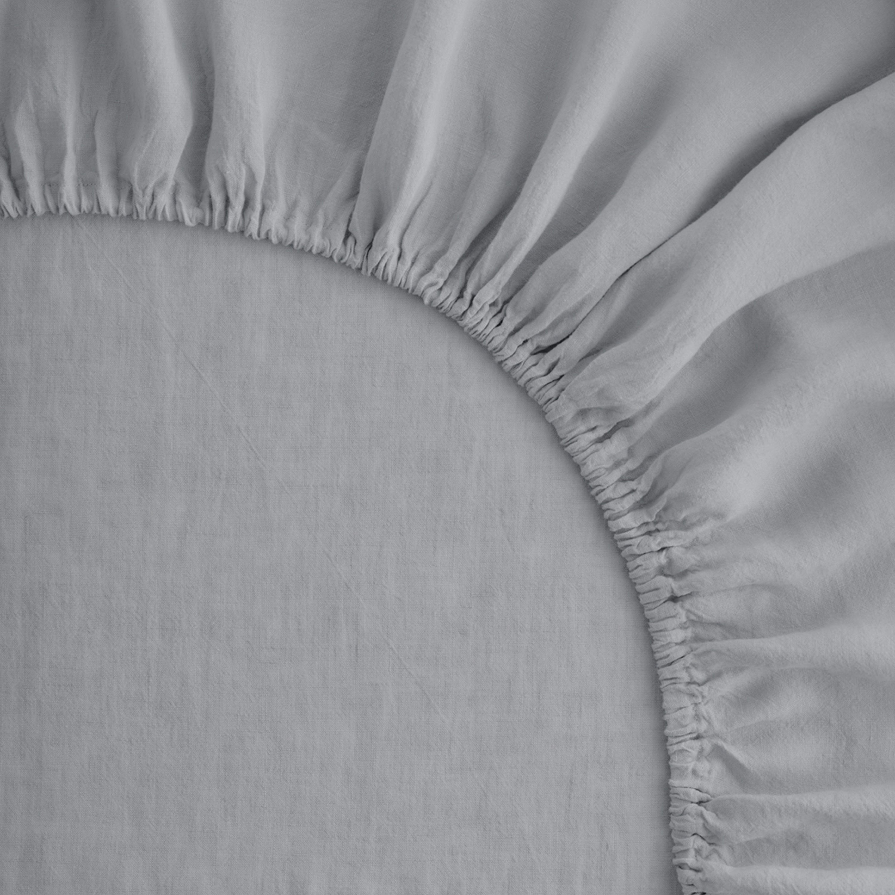 Basix Linen Fitted Sheet - Fog