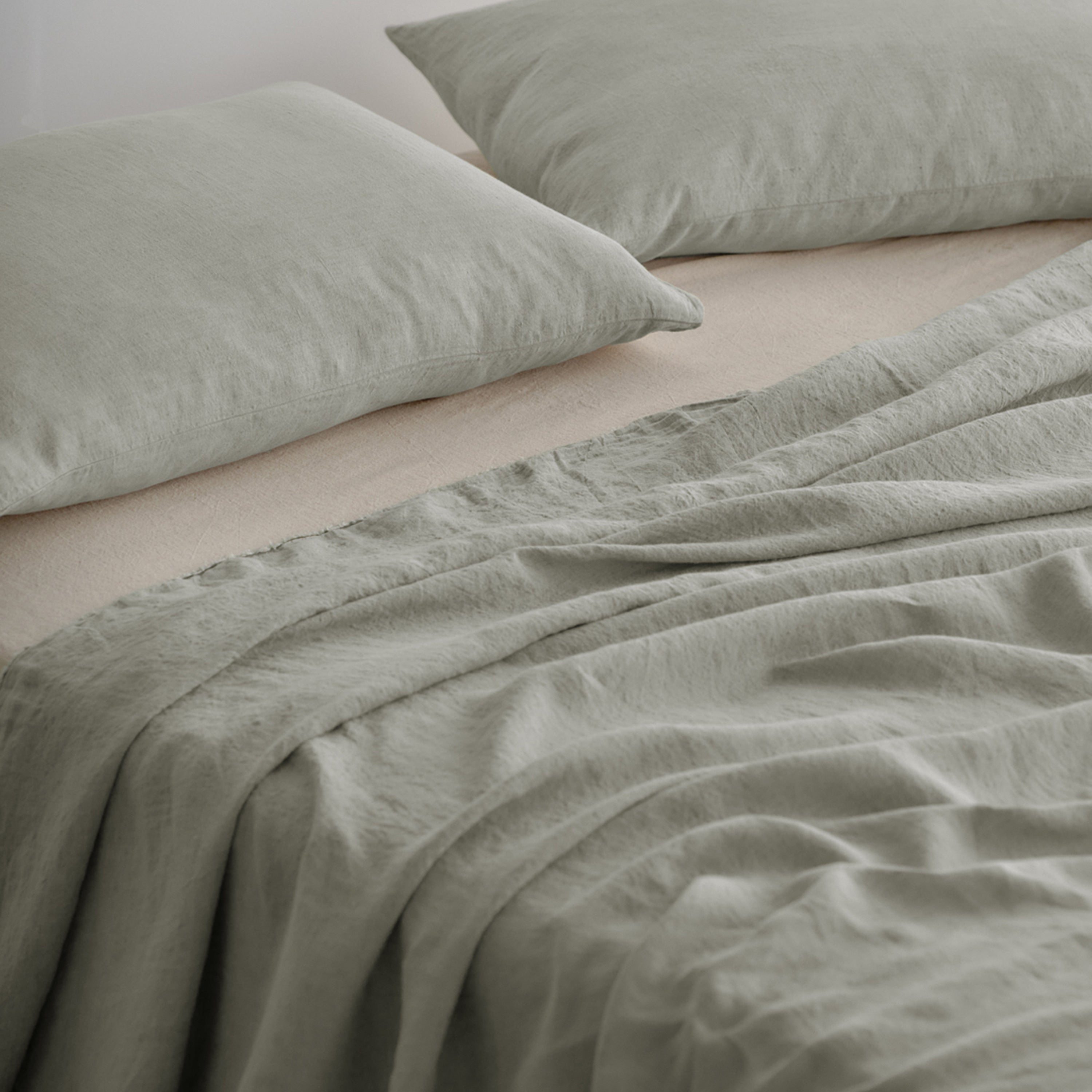 Flocca Linen Flat Sheet - Argent