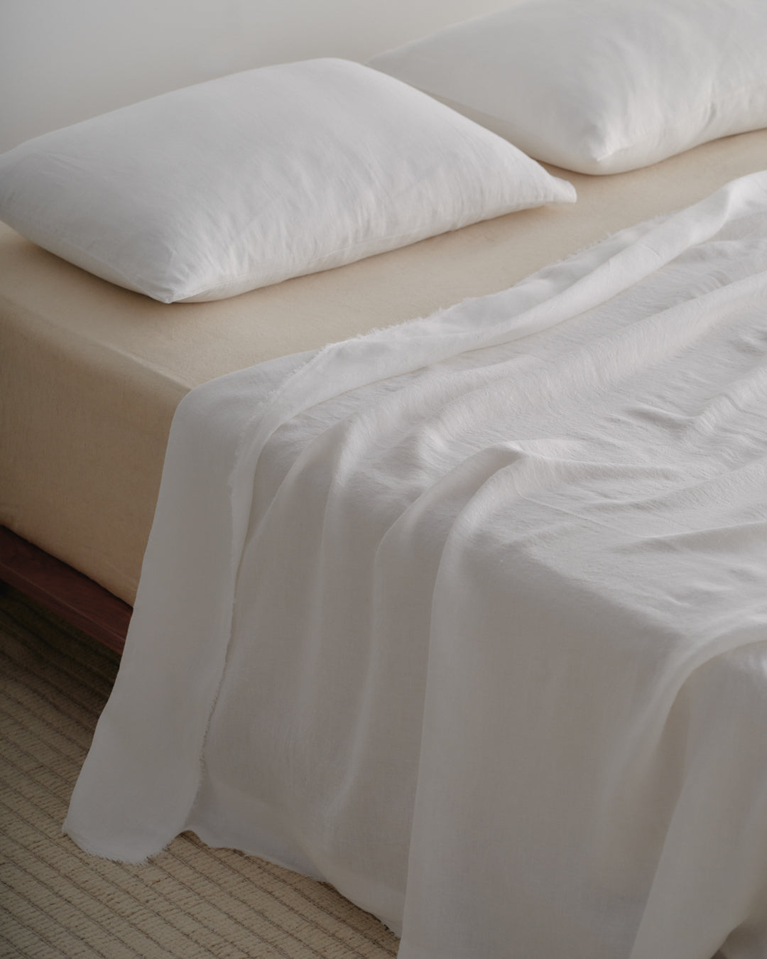 Flocca Linen Flat Sheet | Antique White