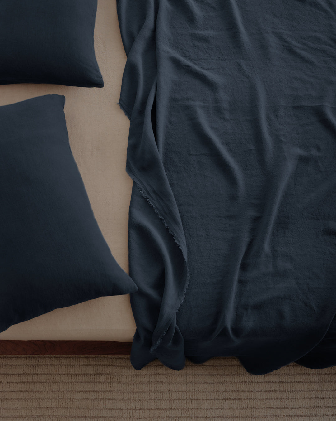 Linen Flat Sheet | Navy Blue