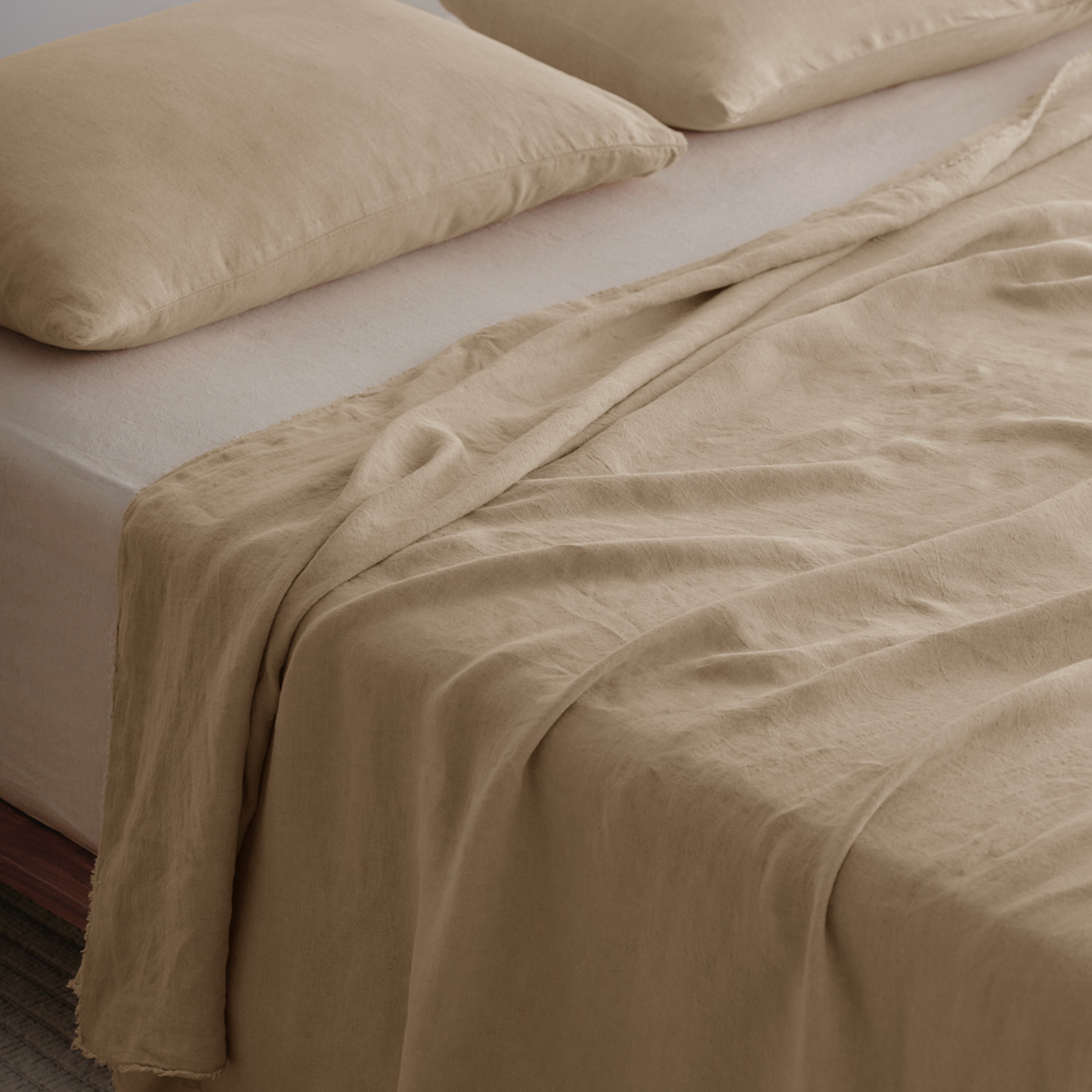 Flocca Linen Flat Sheet - Carmel