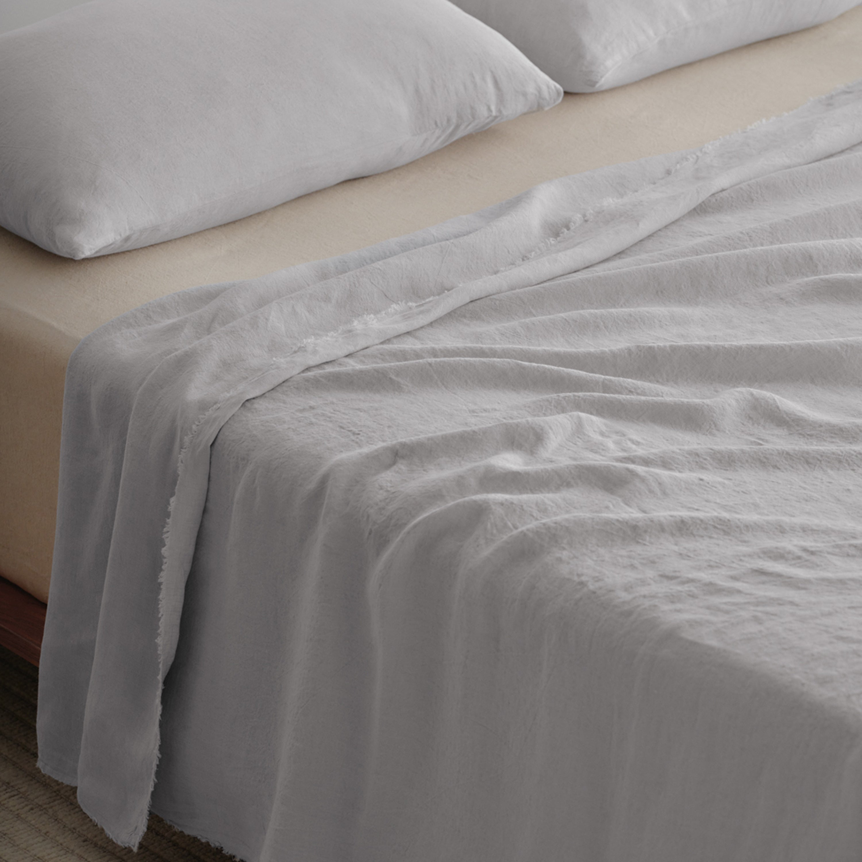 Flocca Linen Flat Sheet - Fog
