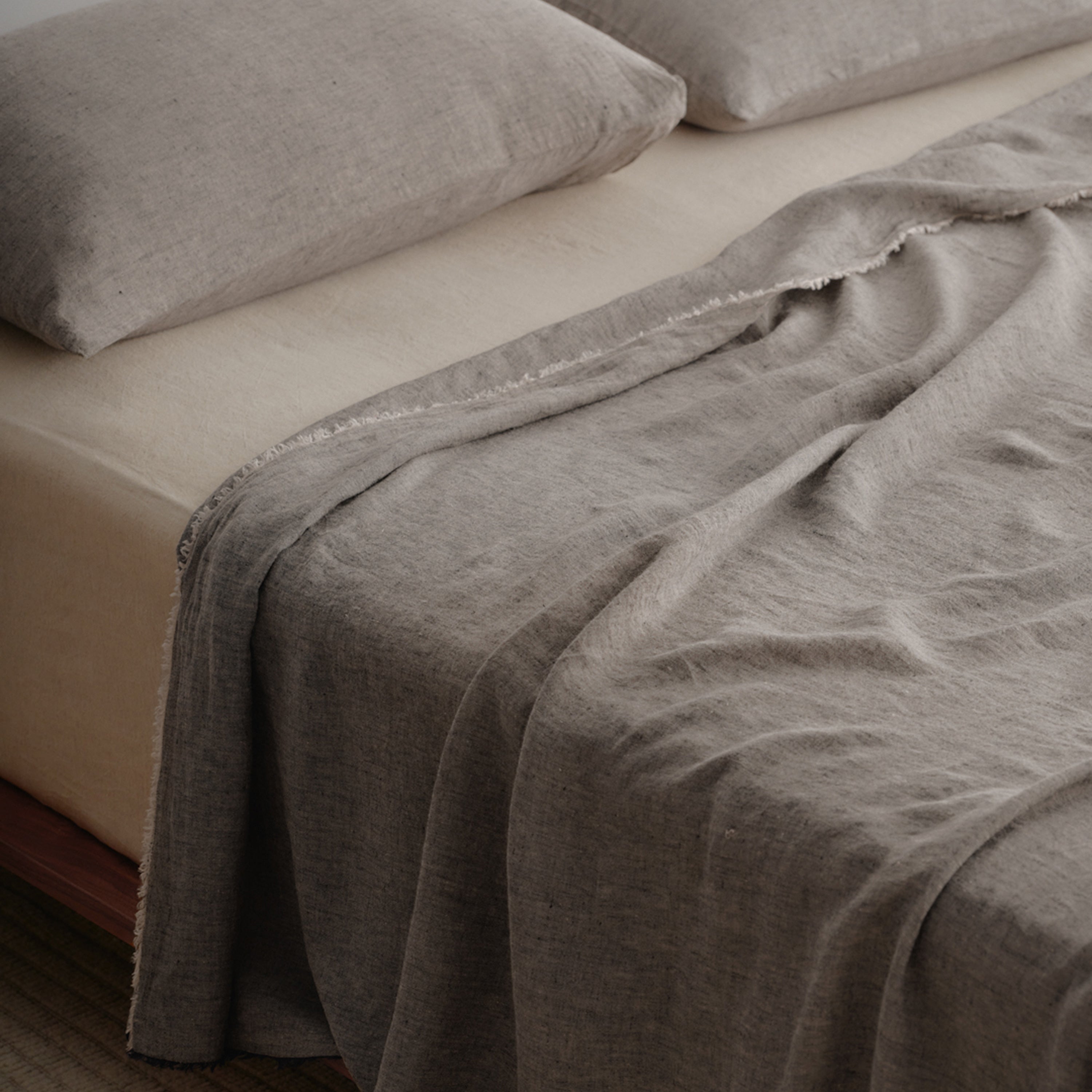 Flocca Linen Flat Sheet - Nox