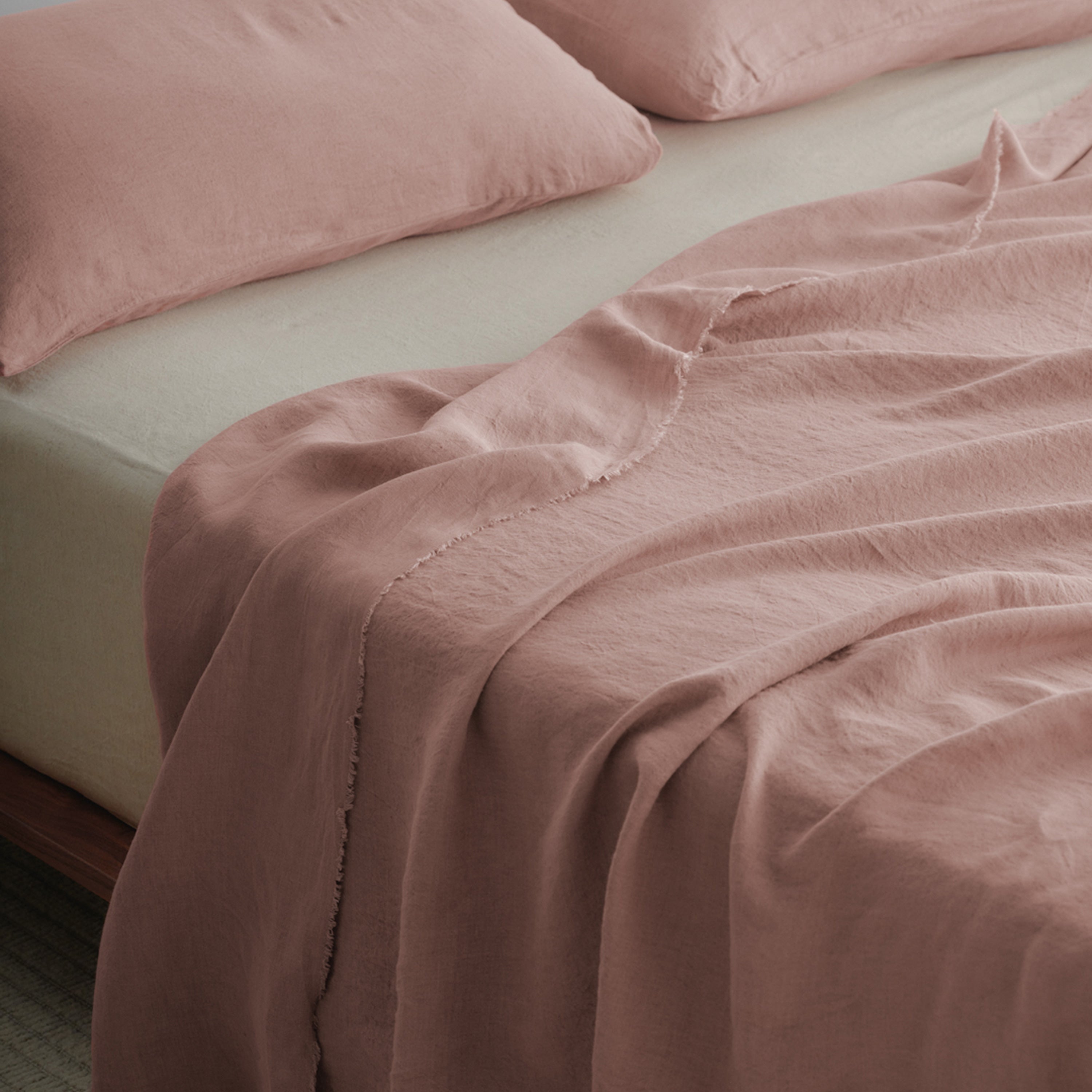Flocca Linen Flat Sheet - Rosa