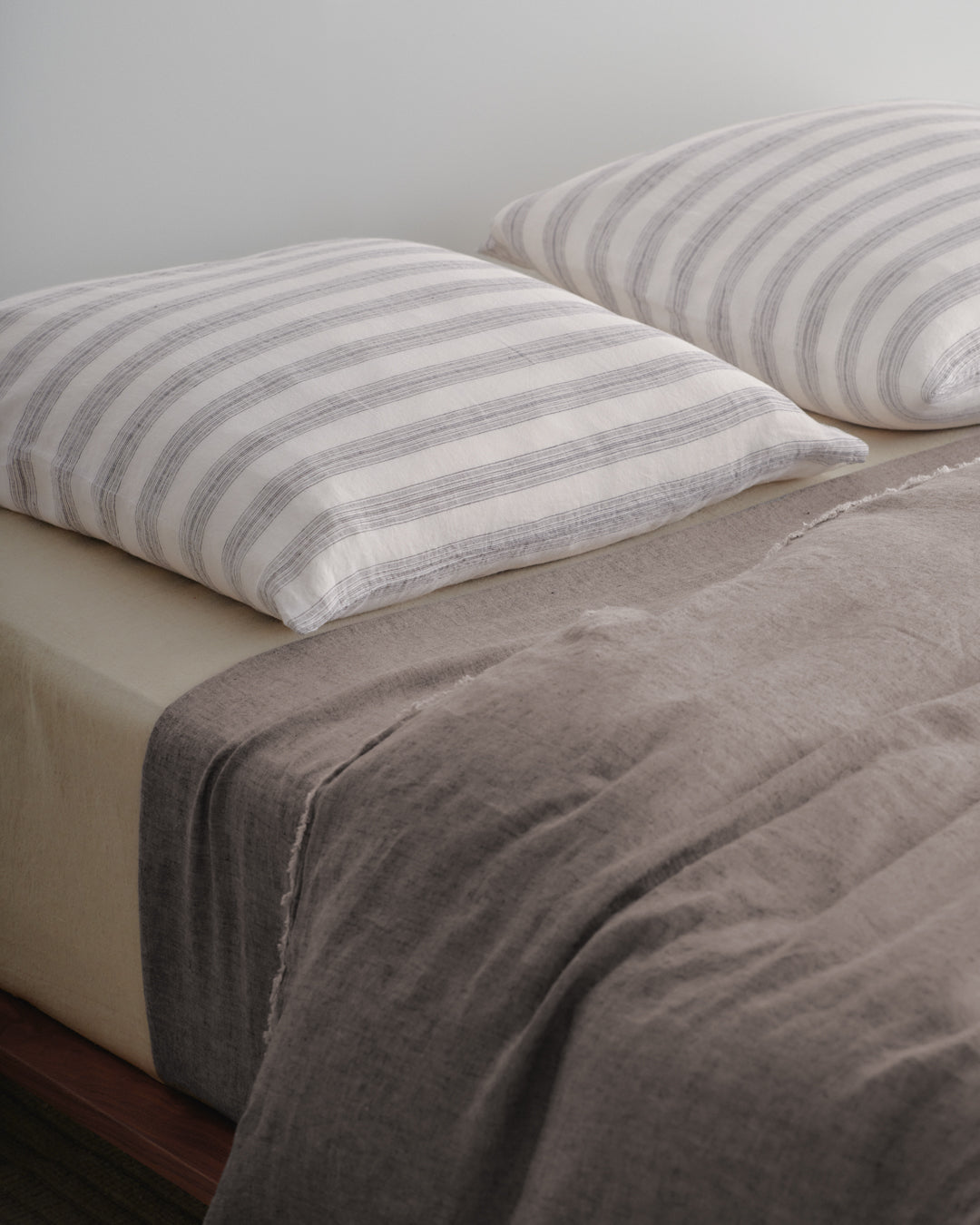 European Linen Pillowcases | Black Stripe