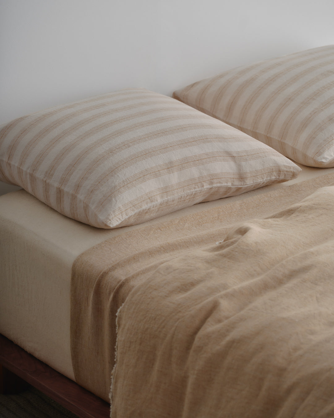 European Linen Pillowcases | Brown Stripe