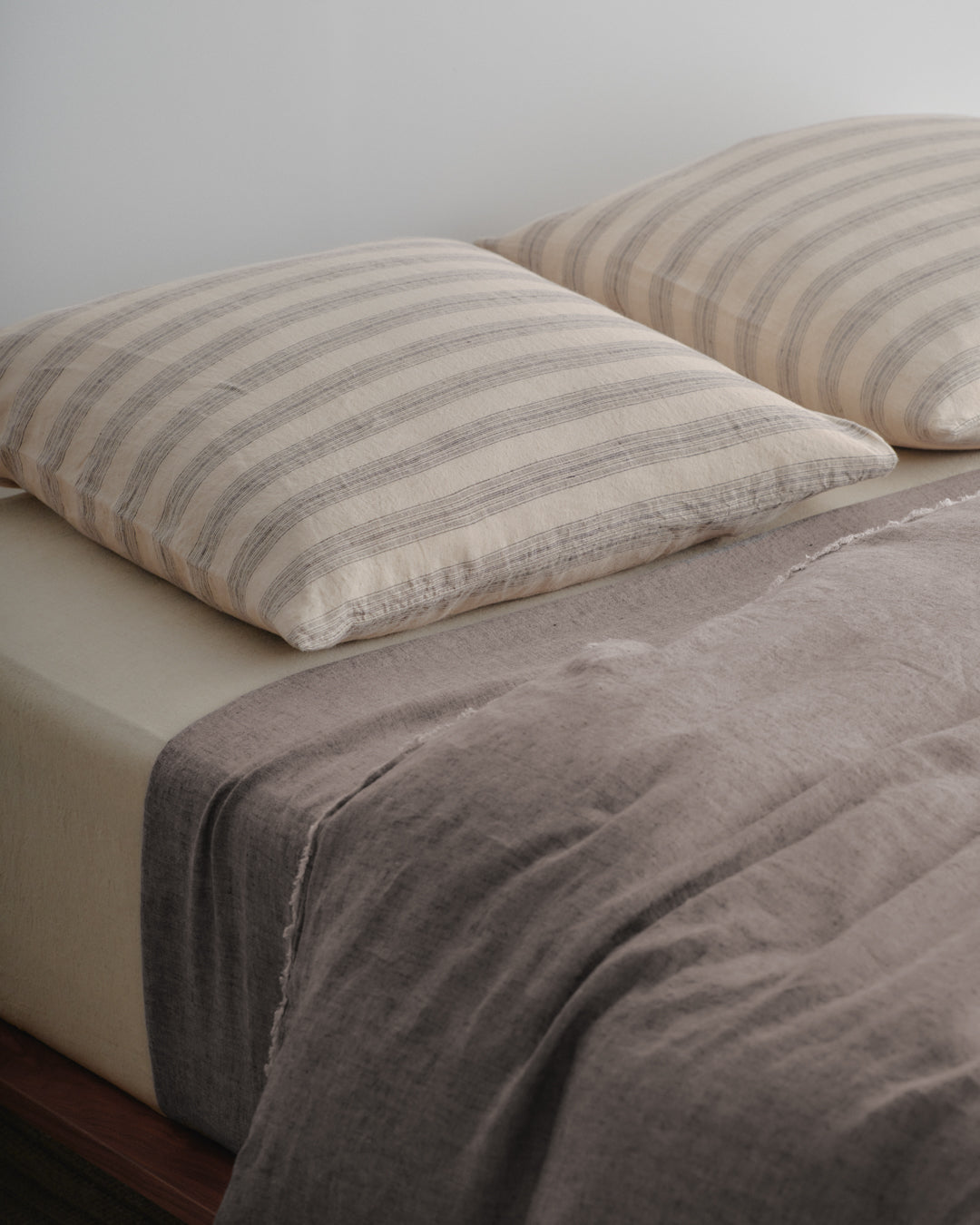 European Linen Pillowcases | Natural Stripe