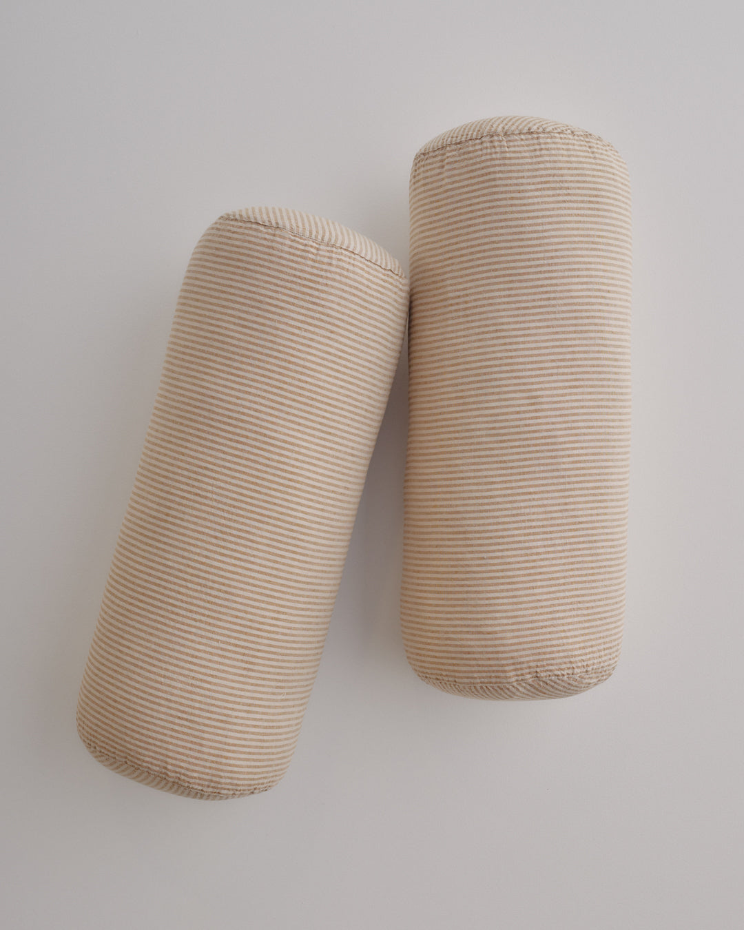 Linen Bolster Cushion | Brown Stripe