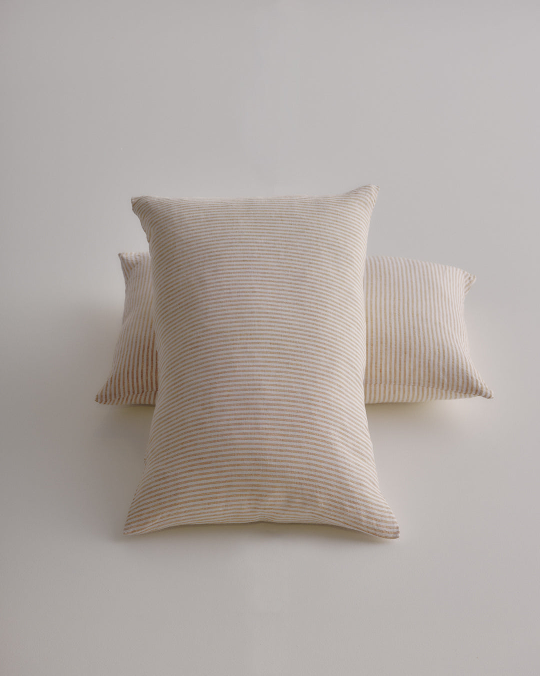 Stripe Linen Cushion | White & Rust Stripe