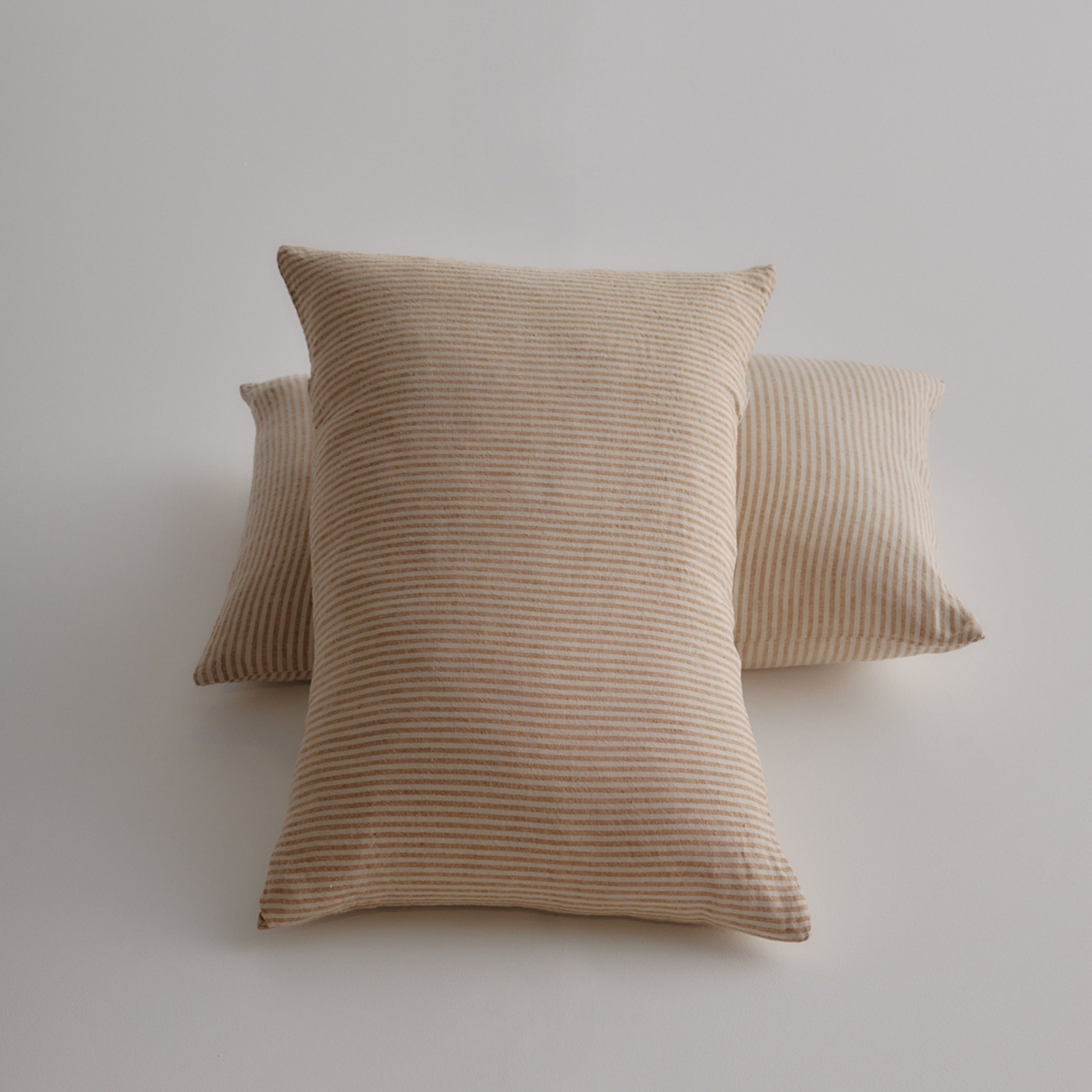 Basix Stripe Linen Pillow - Brun/Sable