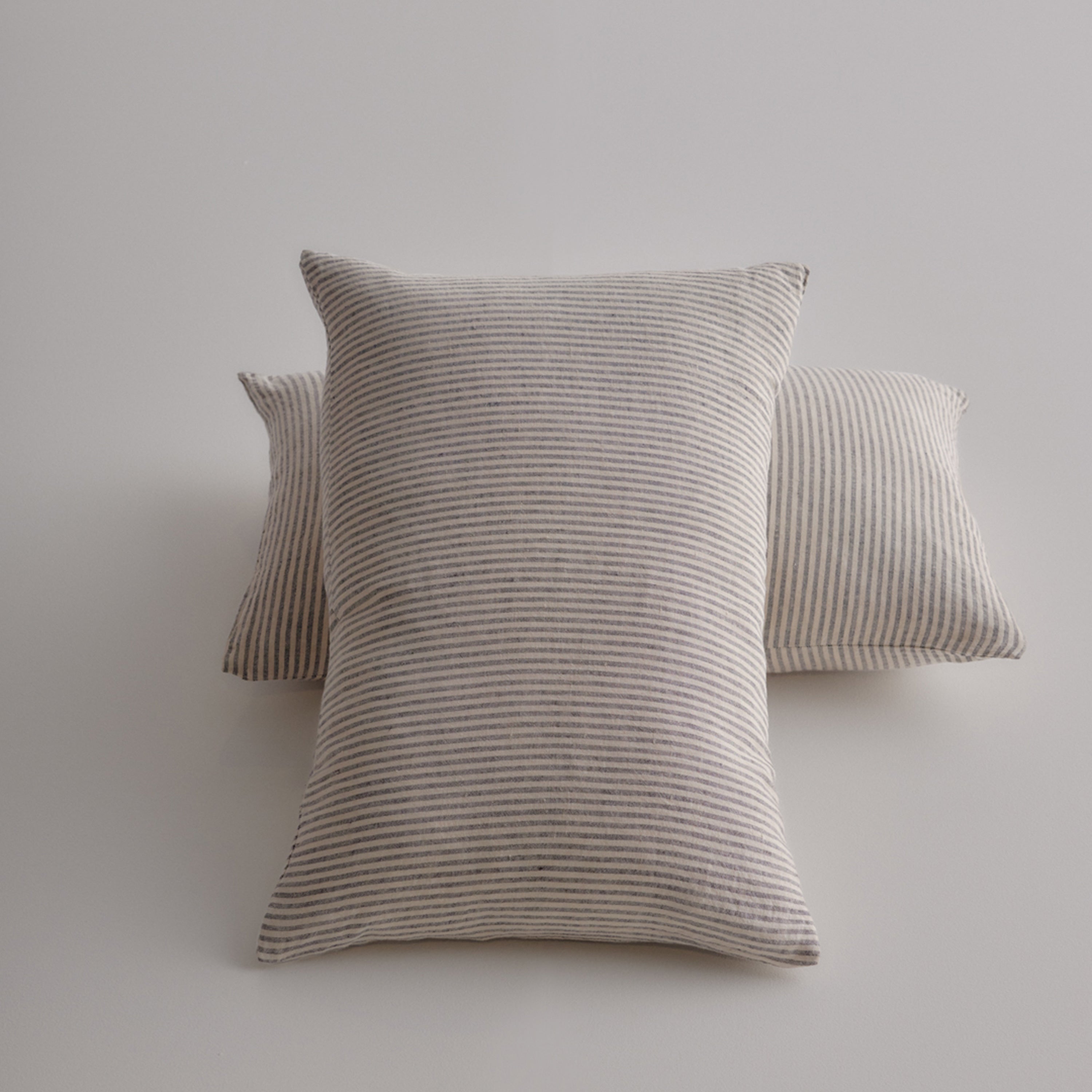 Basix Stripe Linen Pillow - Nox/Sable