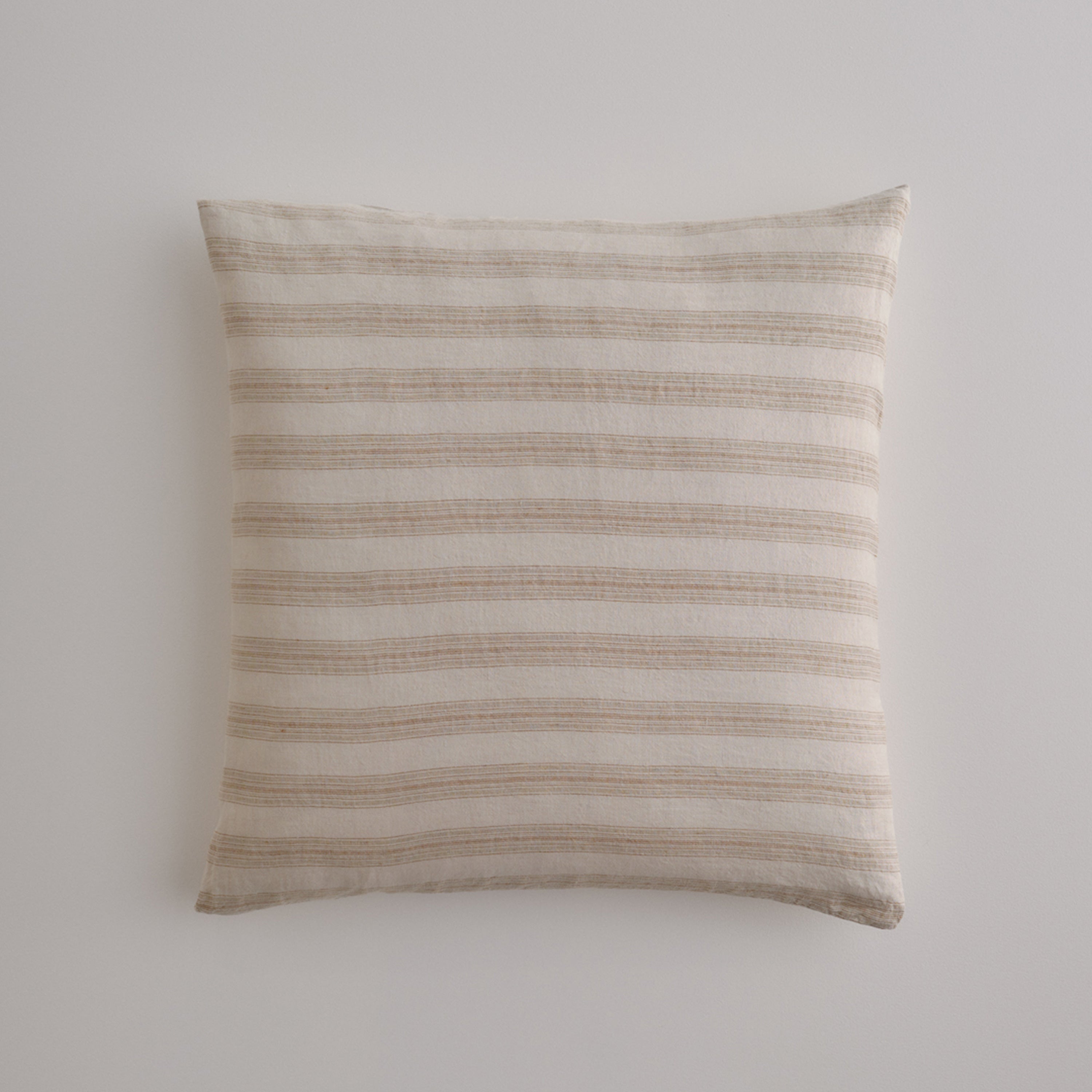 Basix Stripe Linen Euro Sham - Brun/Sable