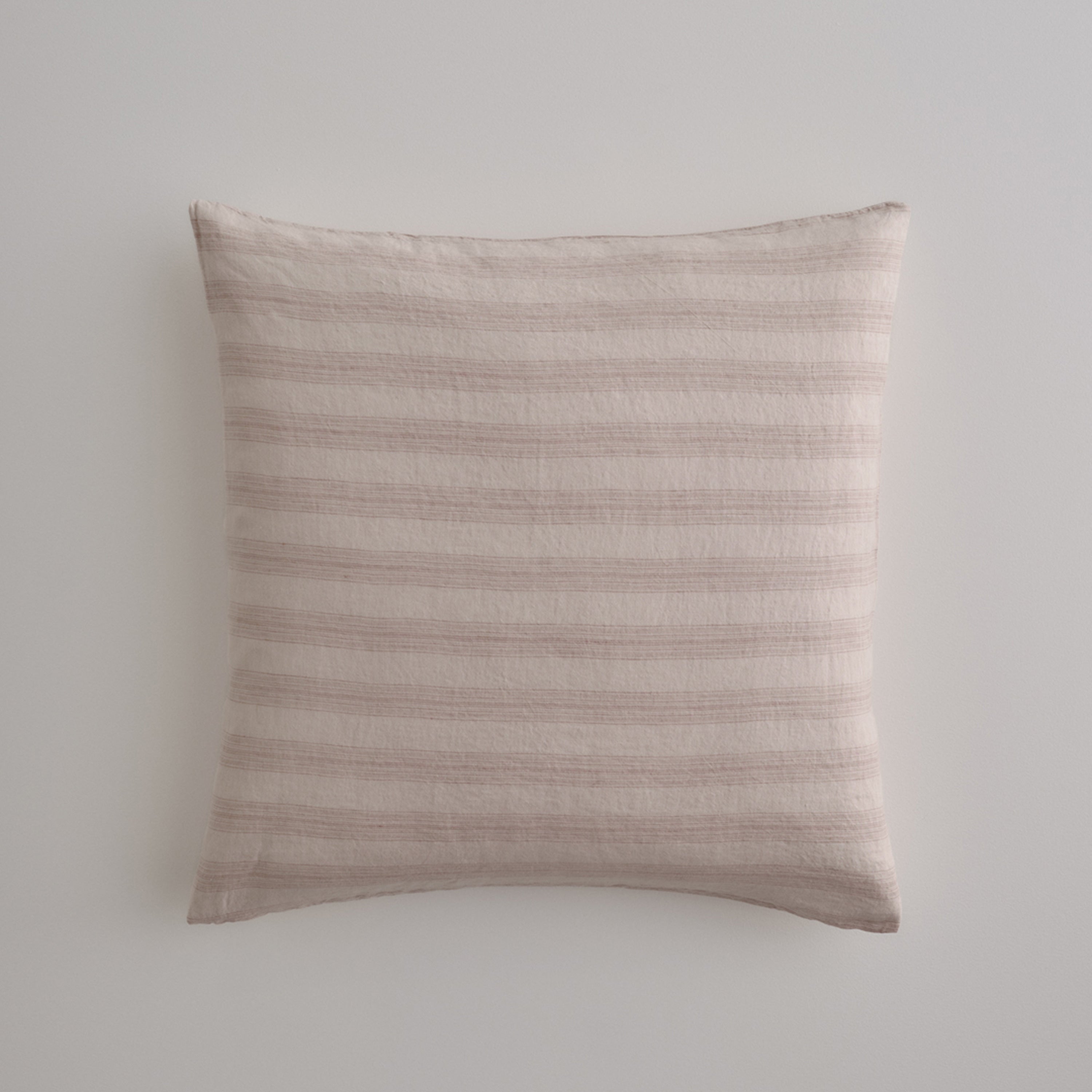 Basix Stripe Linen Euro Sham - Rosa/Floss