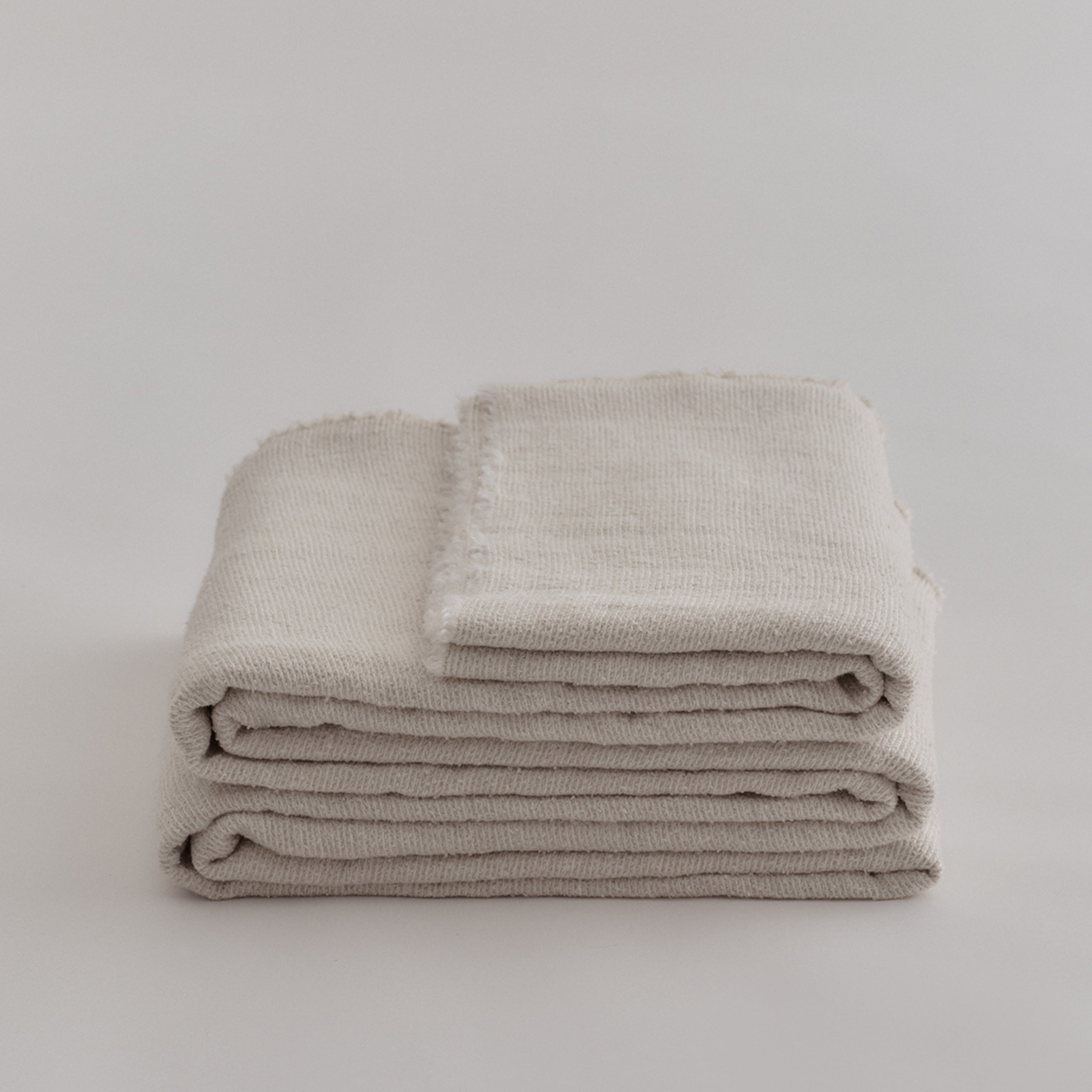 Flocca Heavyweight Linen Bedcover - Crema/Lina