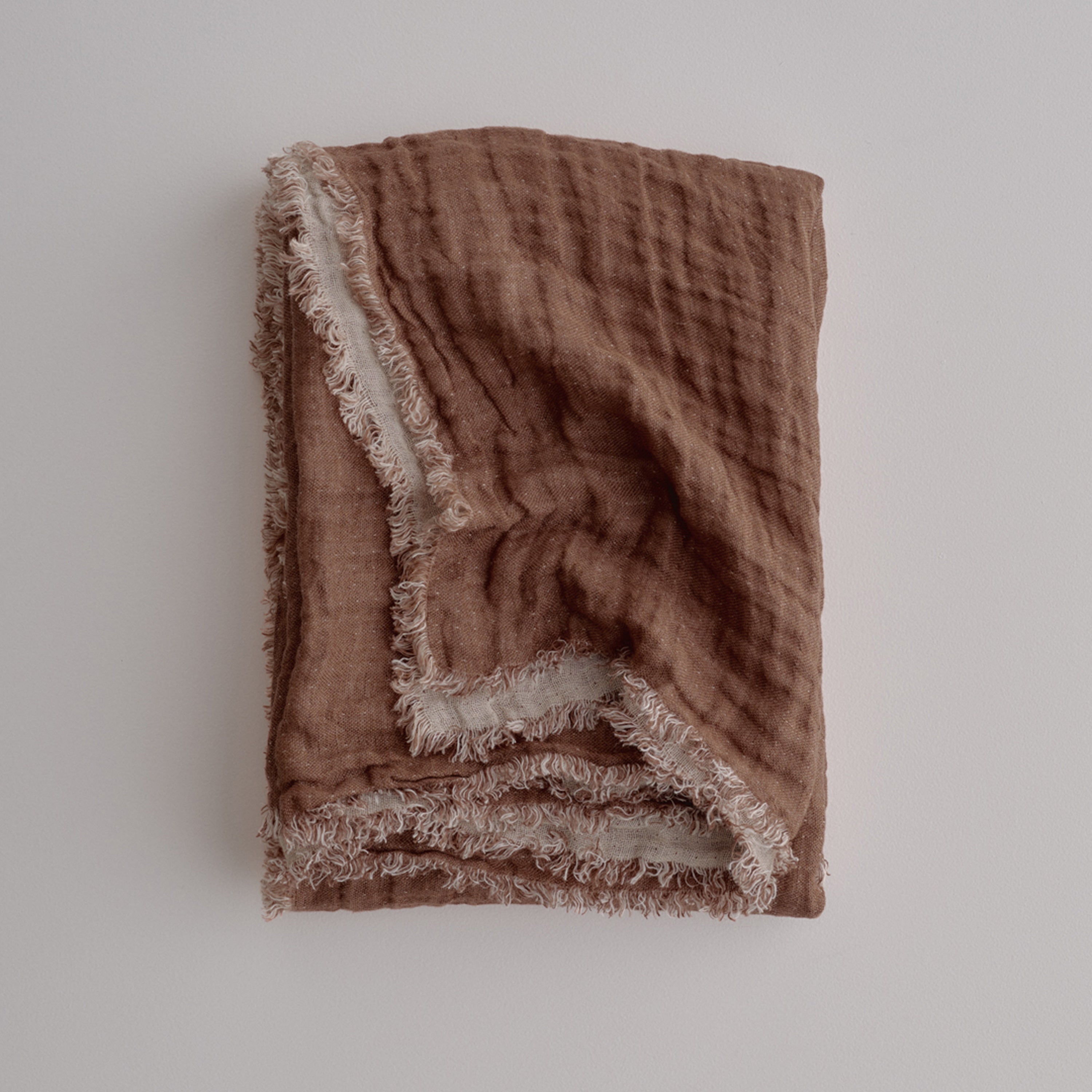 Crush Double Linen Throw Blanket - Floss/Moro