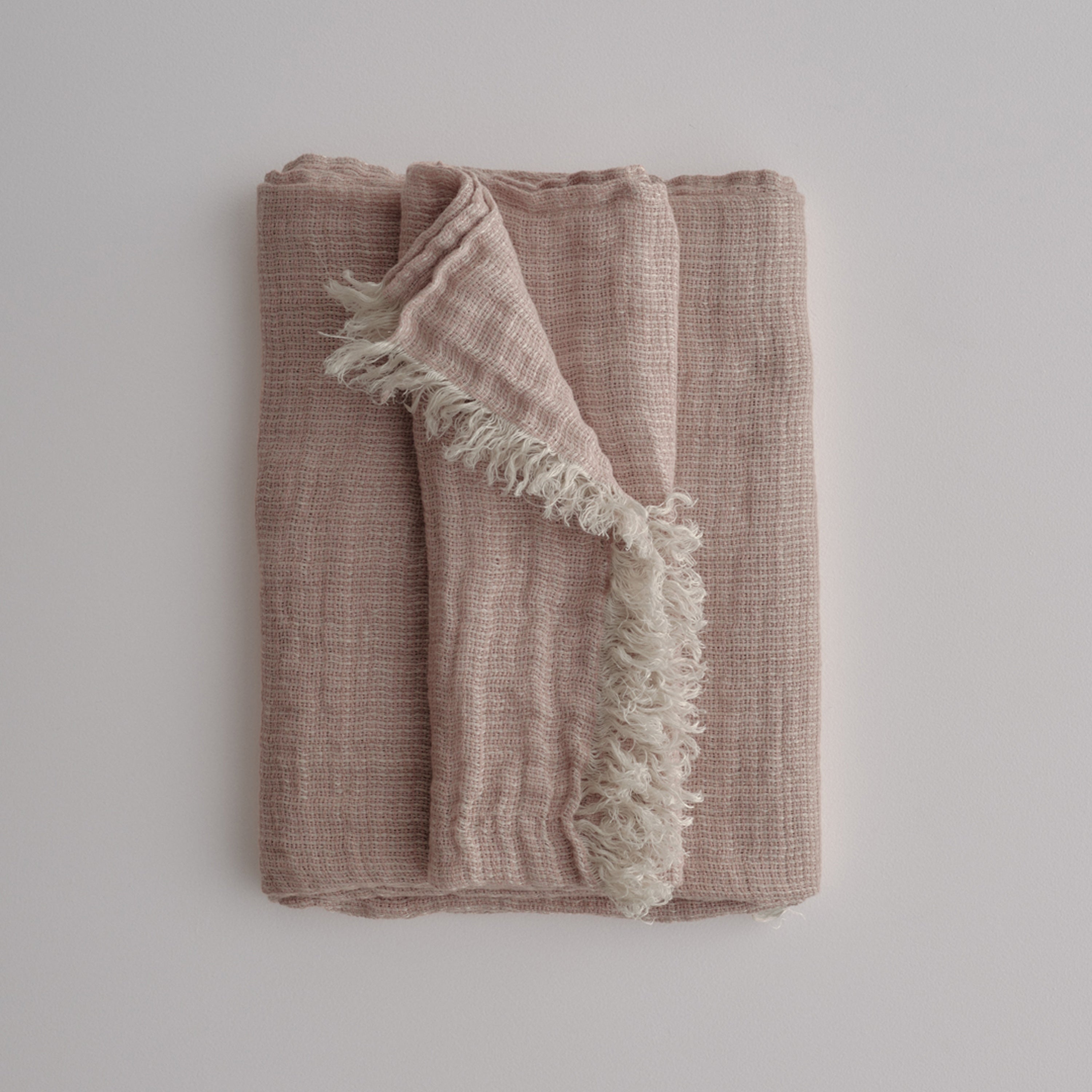 Crush Linen Throw Blanket - Rosa Melange