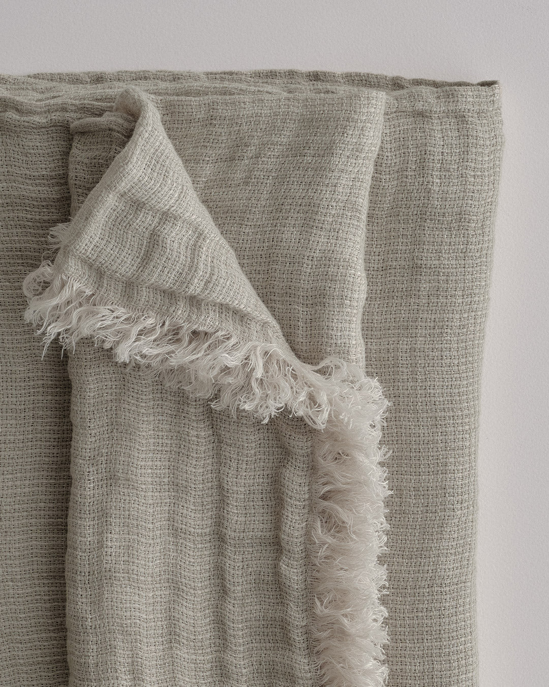 Crush Linen Throw Blanket - Argent Melange