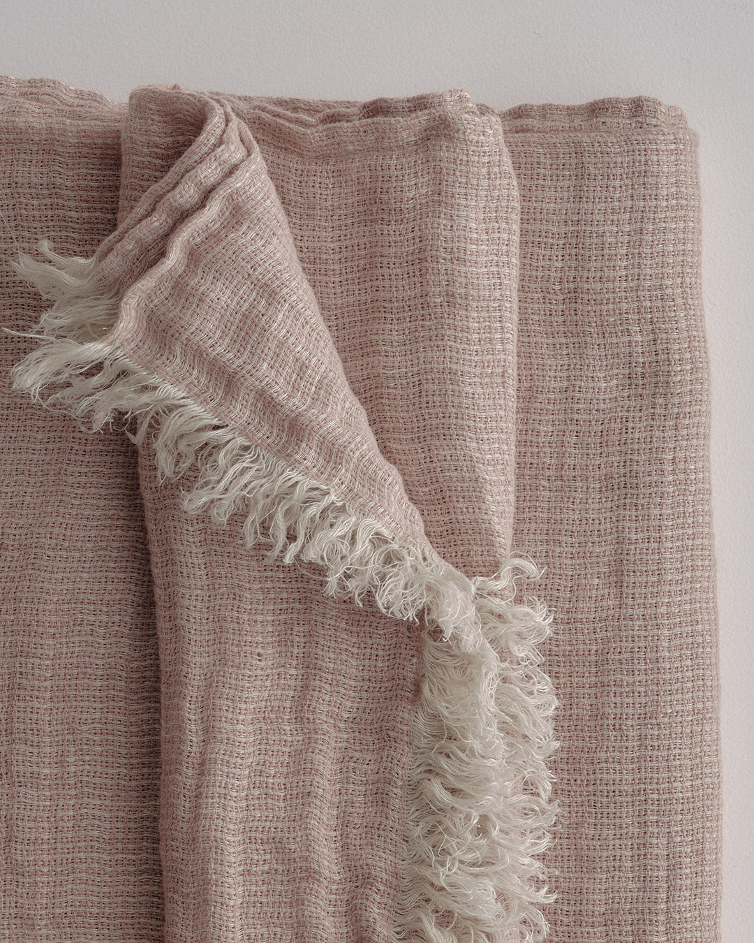 Crush Linen Throw Blanket - Rosa Melange