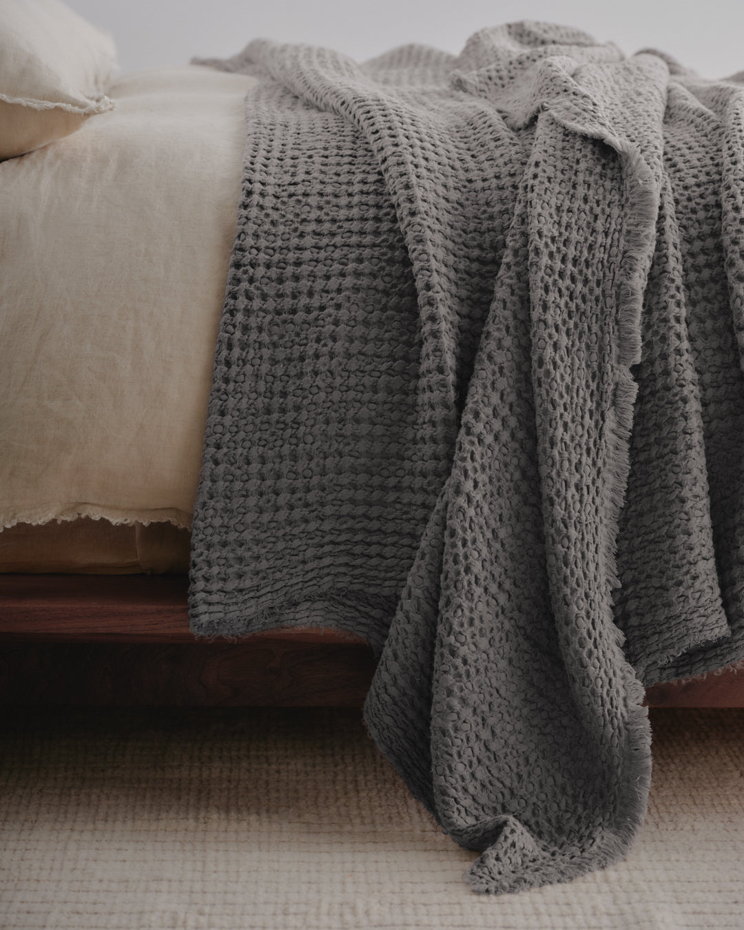 Linen Blanket | Charcoal Grey Luxury Throw