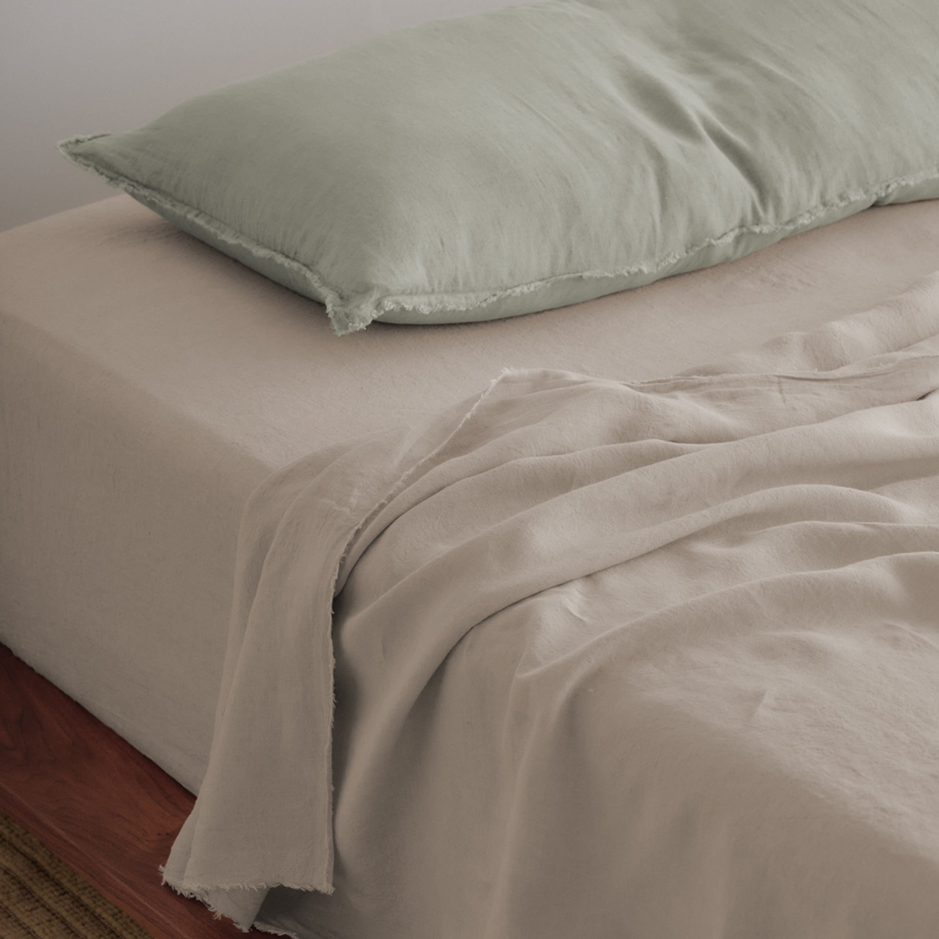 Flocca Linen Body Pillow - Argent