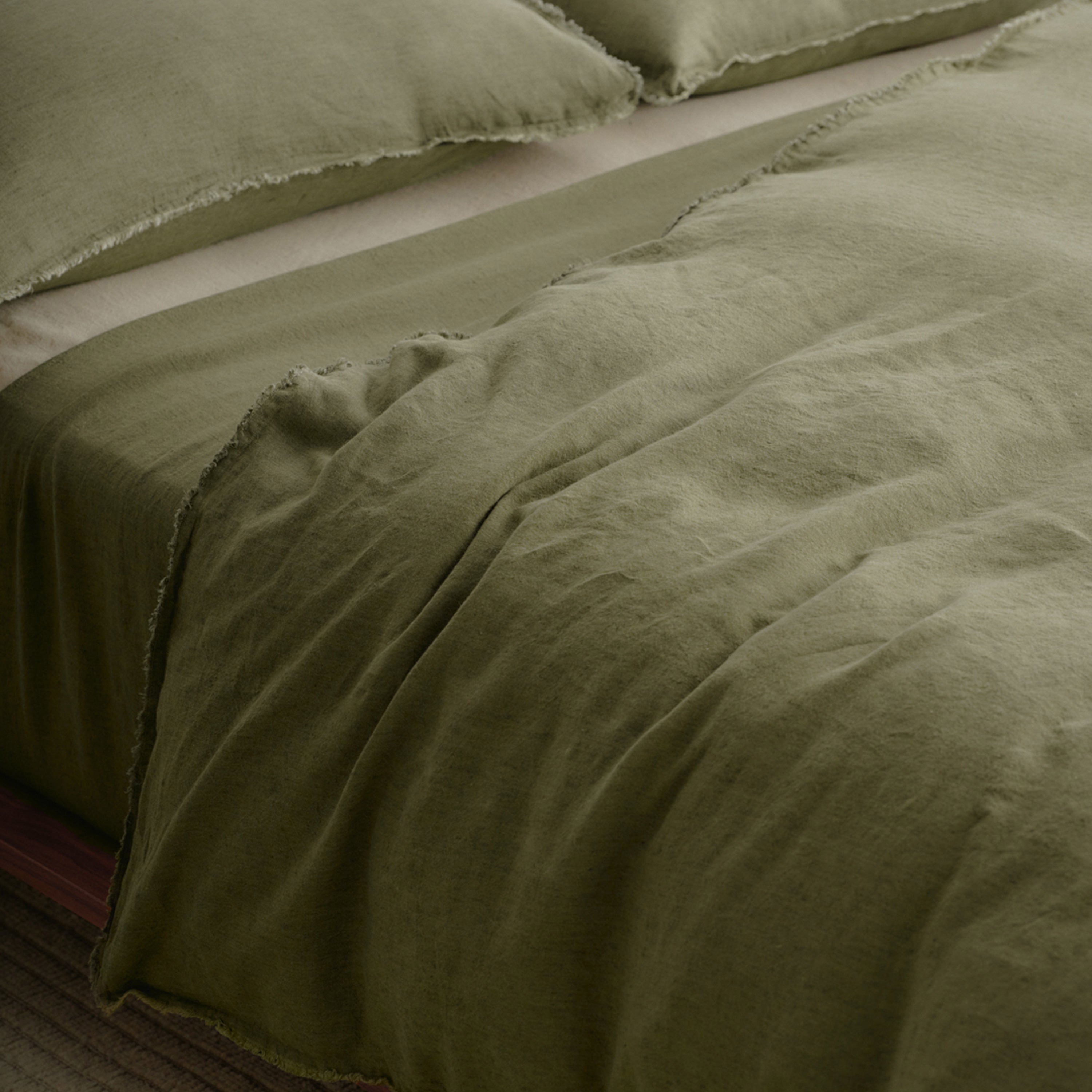 Flocca Linen Duvet Cover - Armee