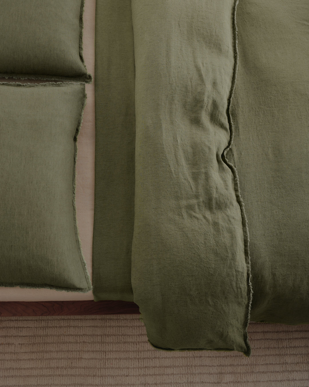 Flocca Linen Pillowcase | Deep Khaki