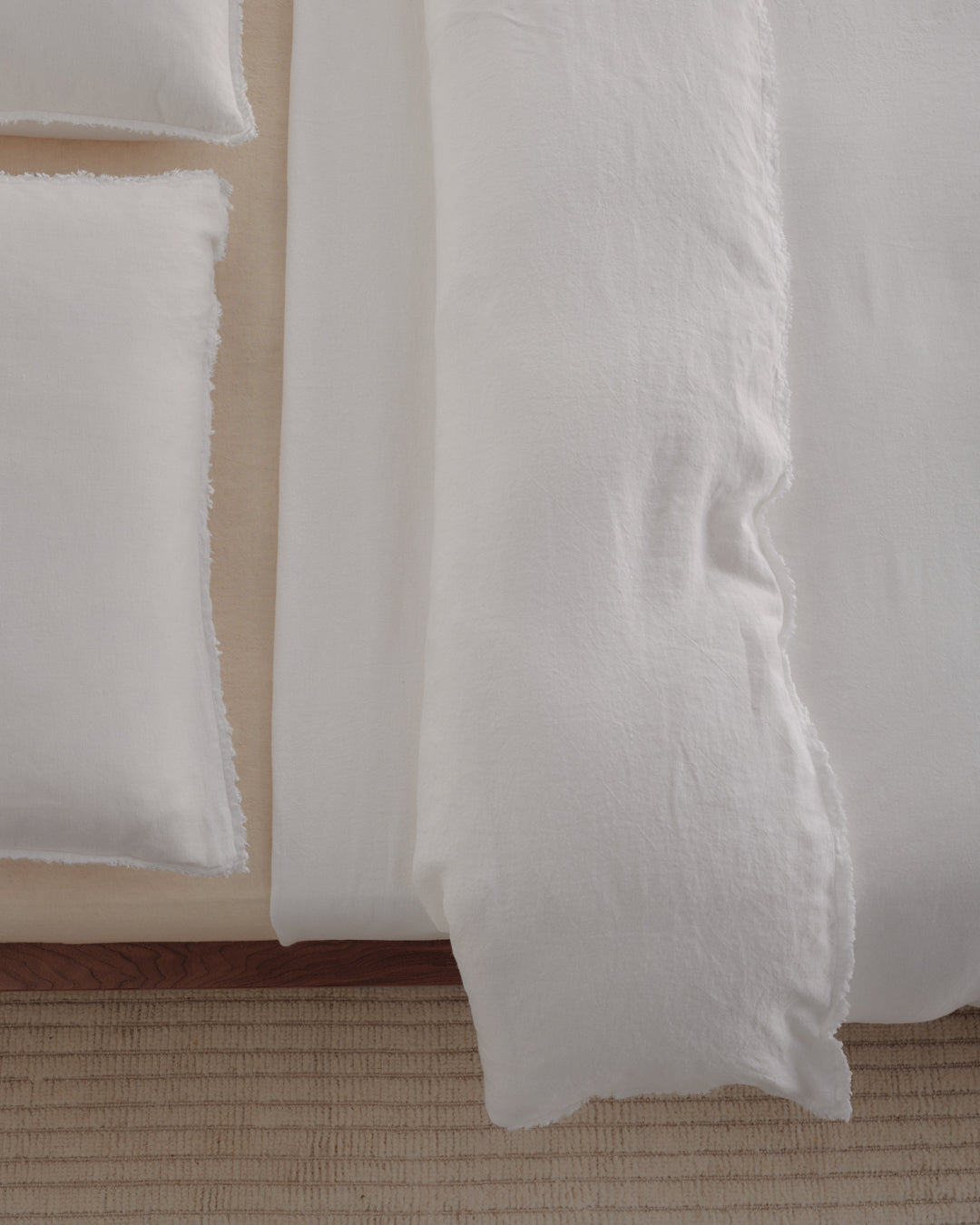 Flocca Linen Pillowcase | Antique White