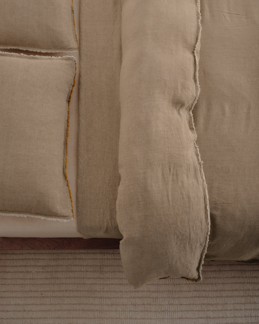 Flocca Linen Pillowcase | Rich Toffee