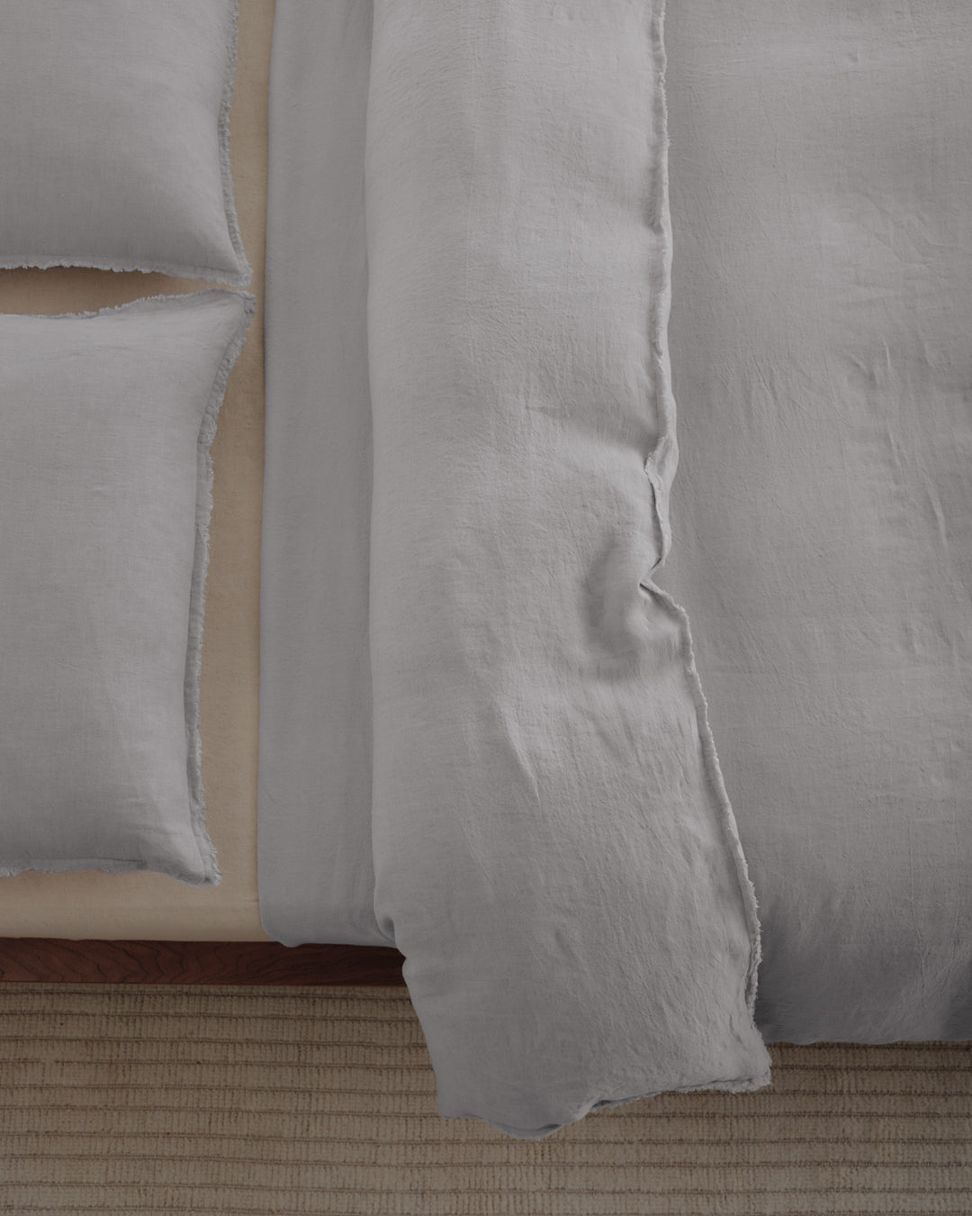 Flocca Linen Pillowcase | Pale Grey
