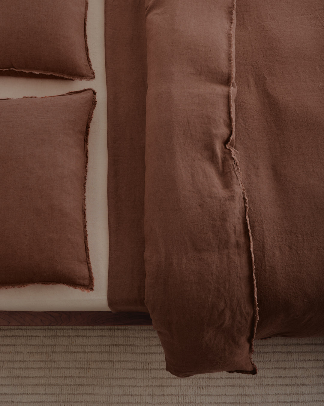 Flocca Linen Pillowcase | Muted Mulberry