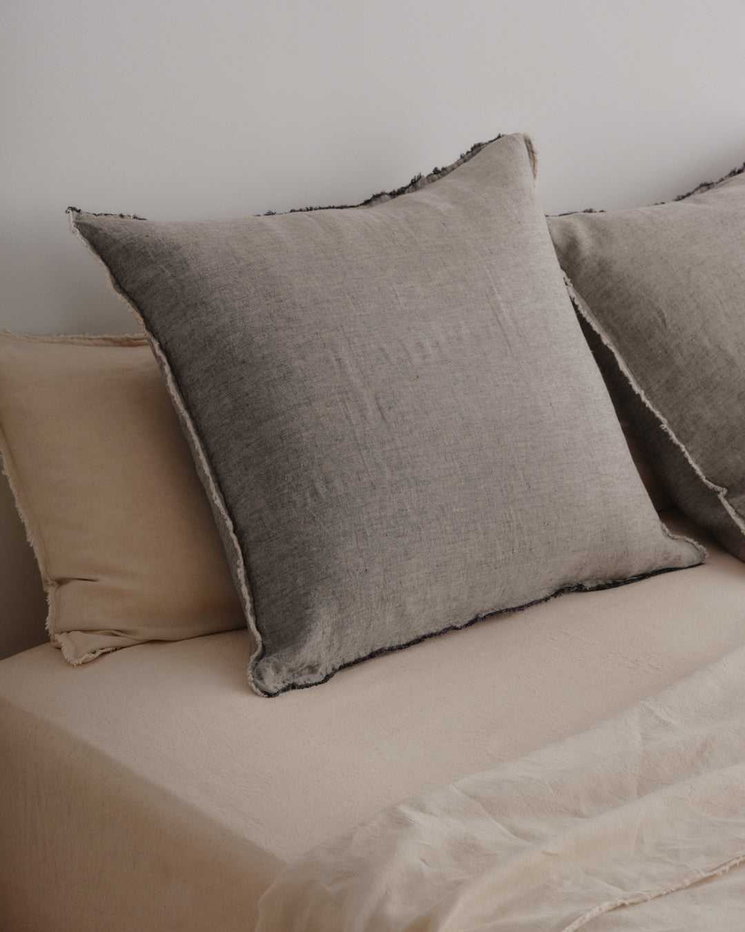 European Linen Pillowcases | Muted Black
