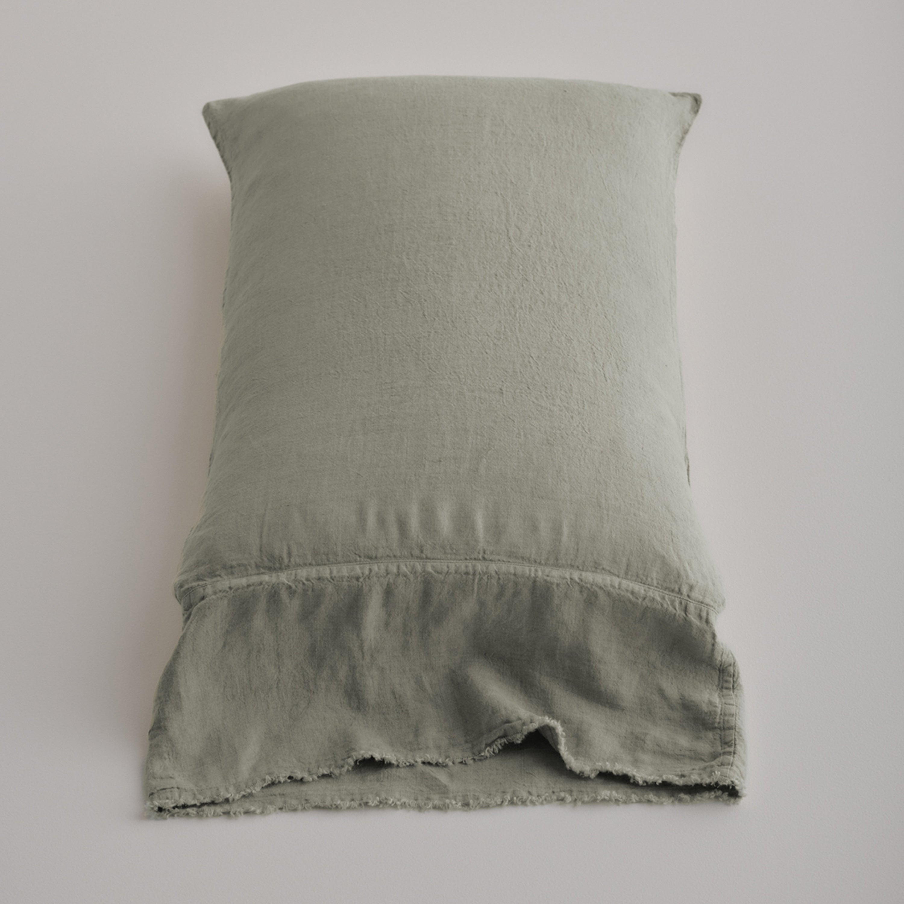 Flocca Long Linen Pillowcase - Argent