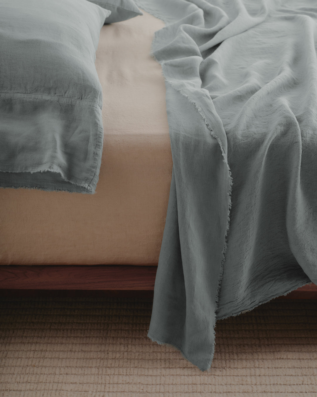 Long Linen Pillowcases | Cornflower Blue