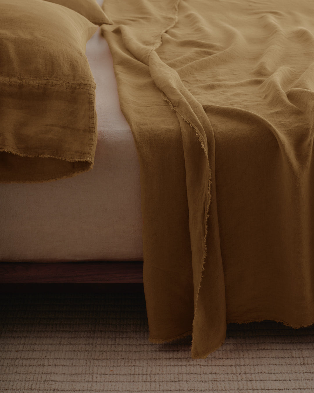Long Linen Pillowcases | Rust Tone
