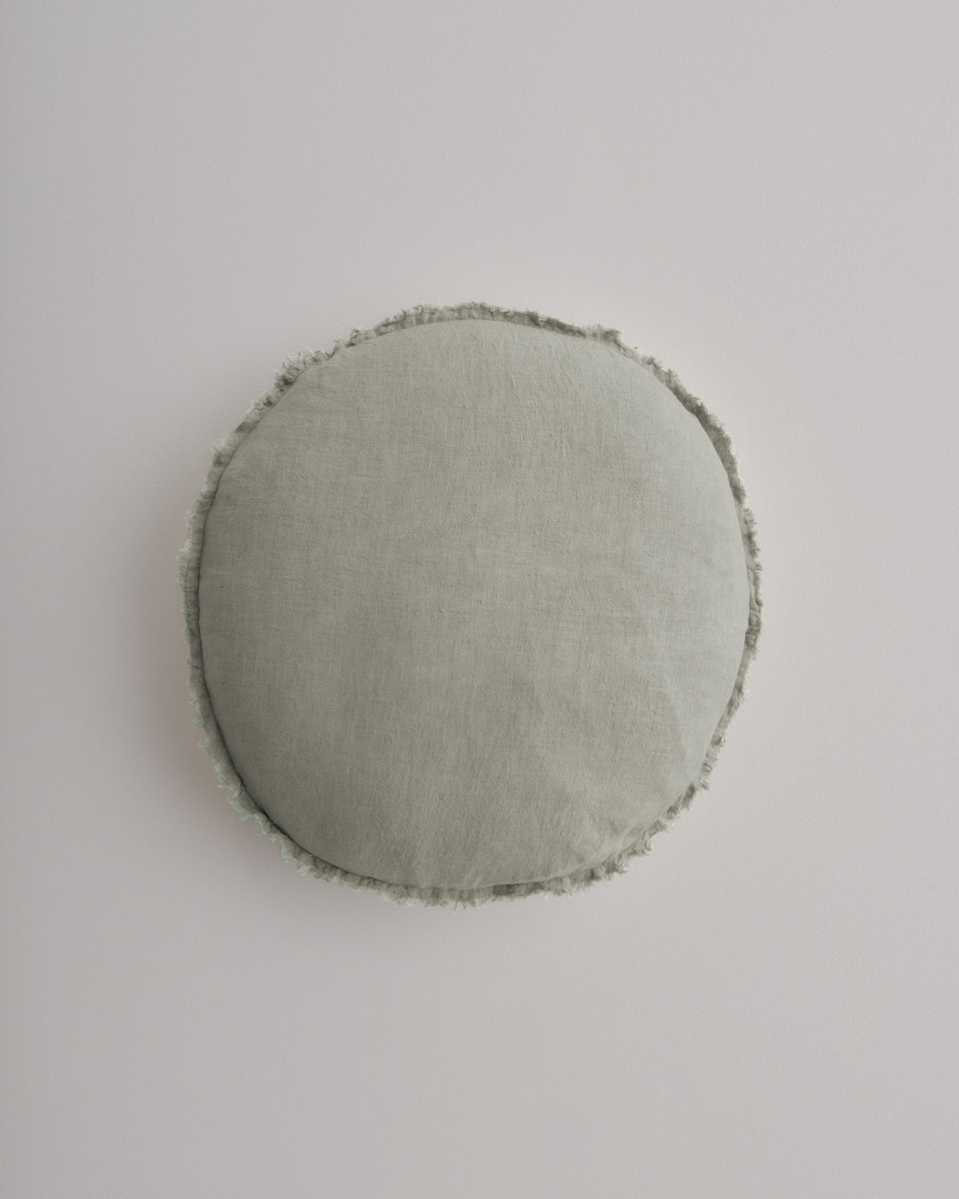 Round Linen Cushion | Silvery Sage