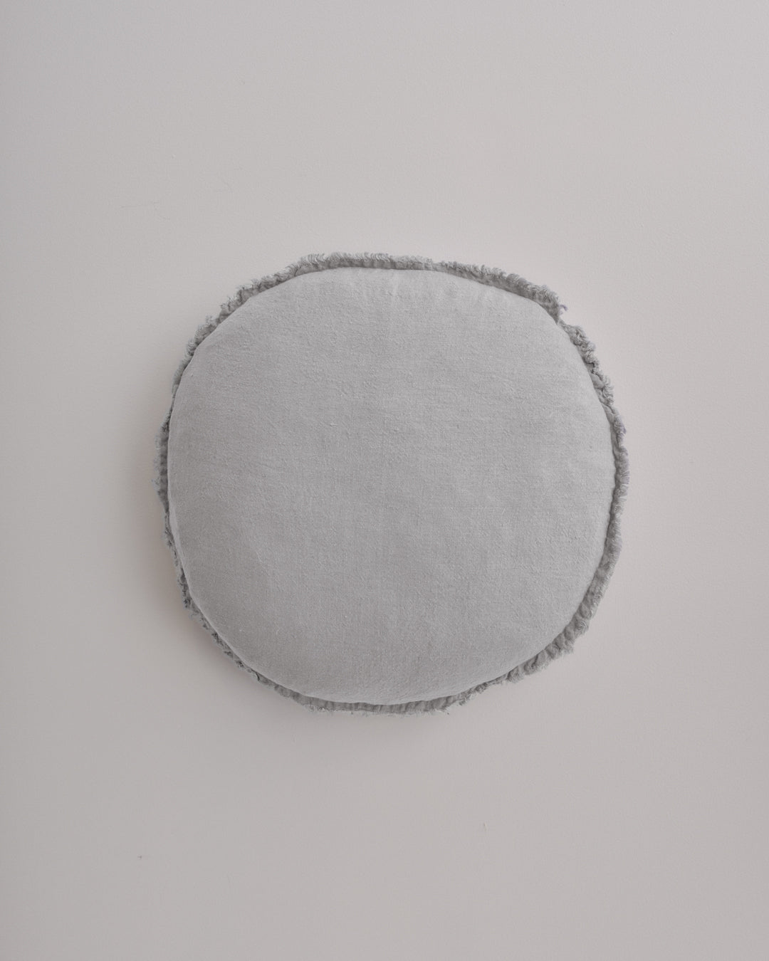 Round Linen Cushion | Pale Grey