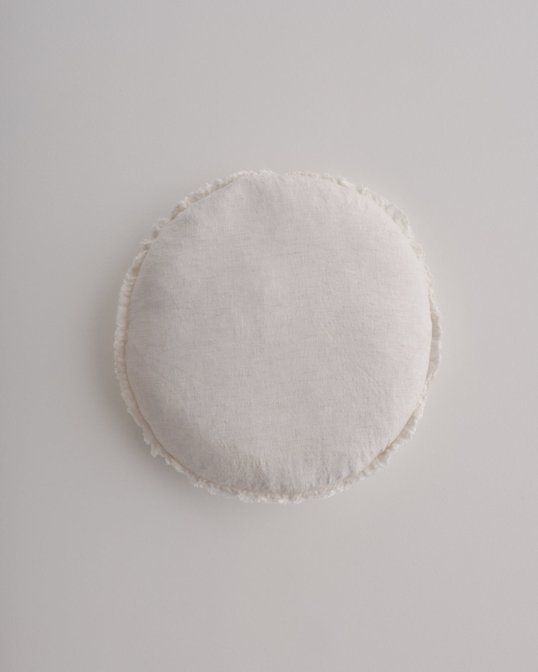 Round Linen Cushion | Pale Stone