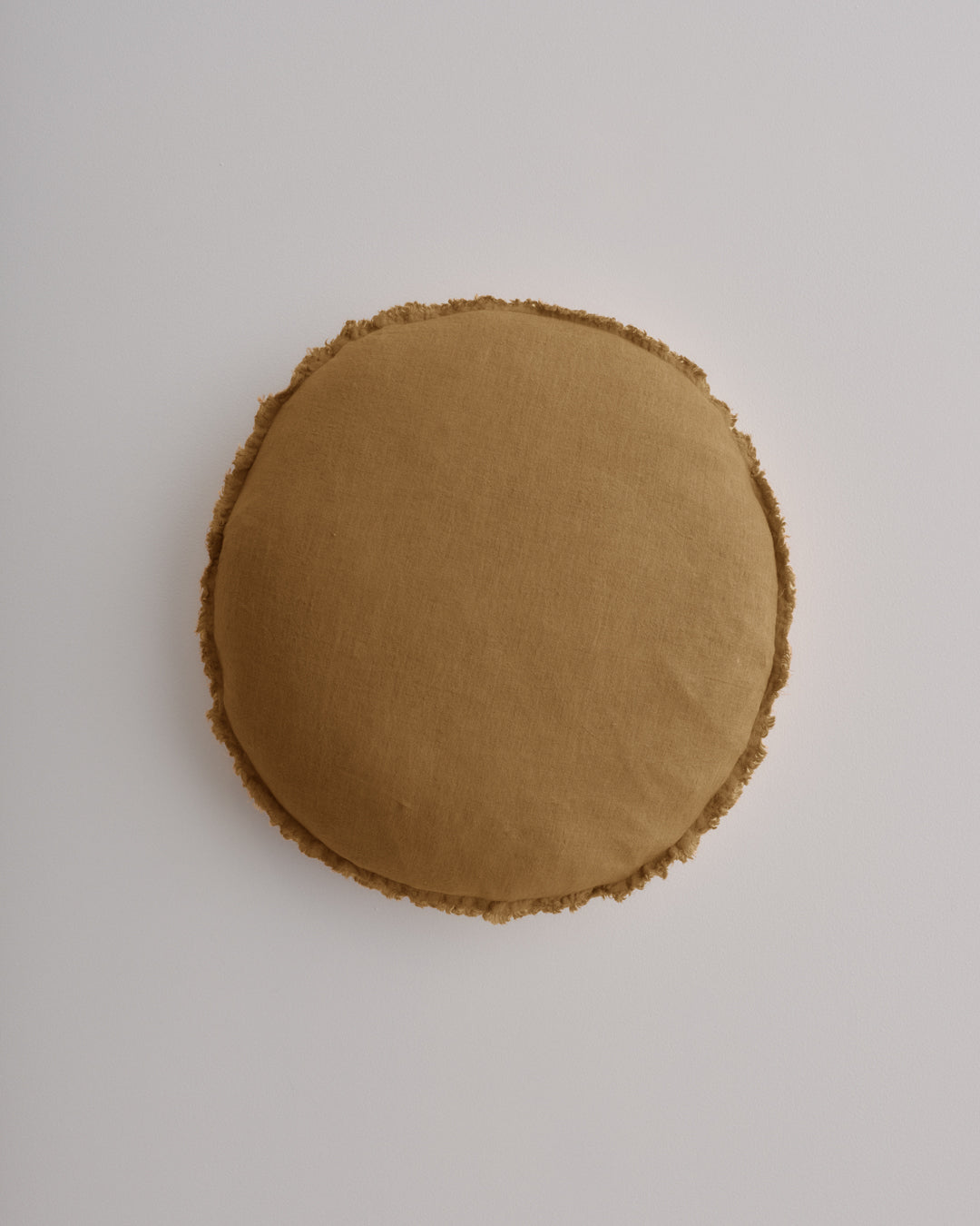 Round Linen Cushion | Rust Tone