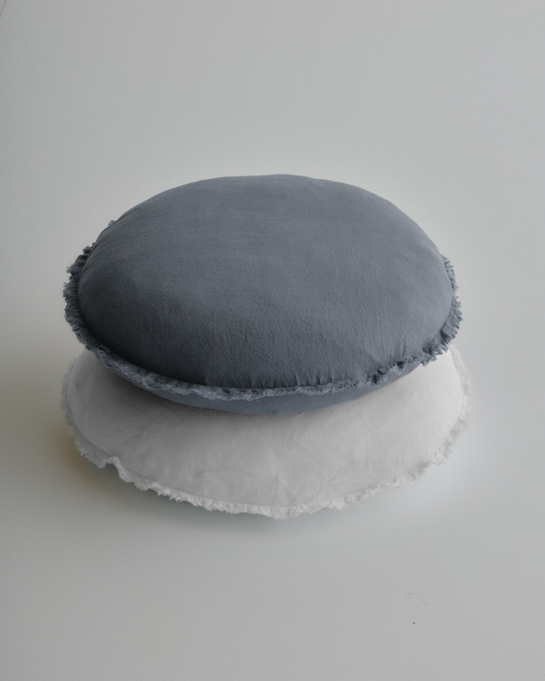 Round Linen Cushion | Antique White