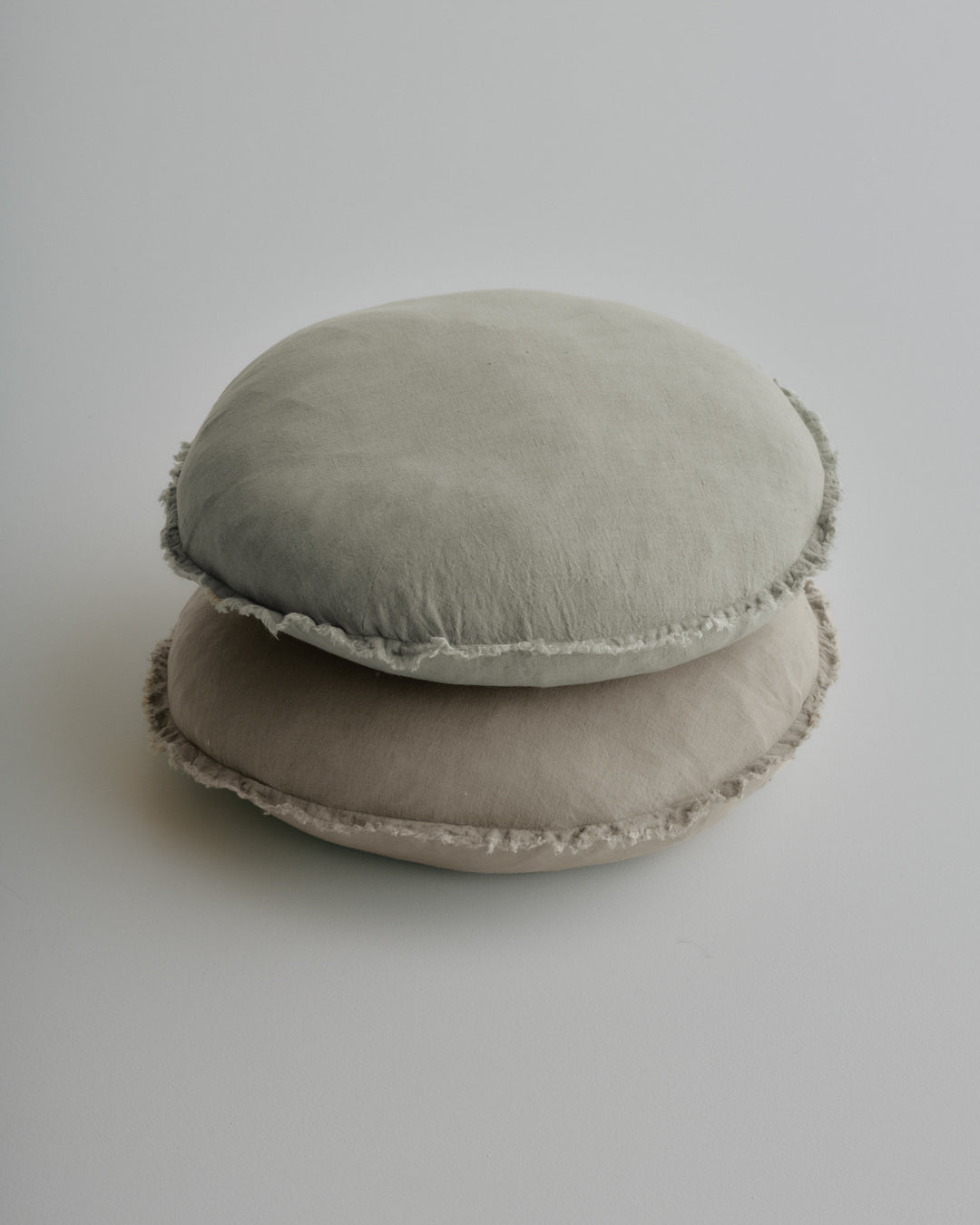 Round Linen Cushion | Silvery Sage