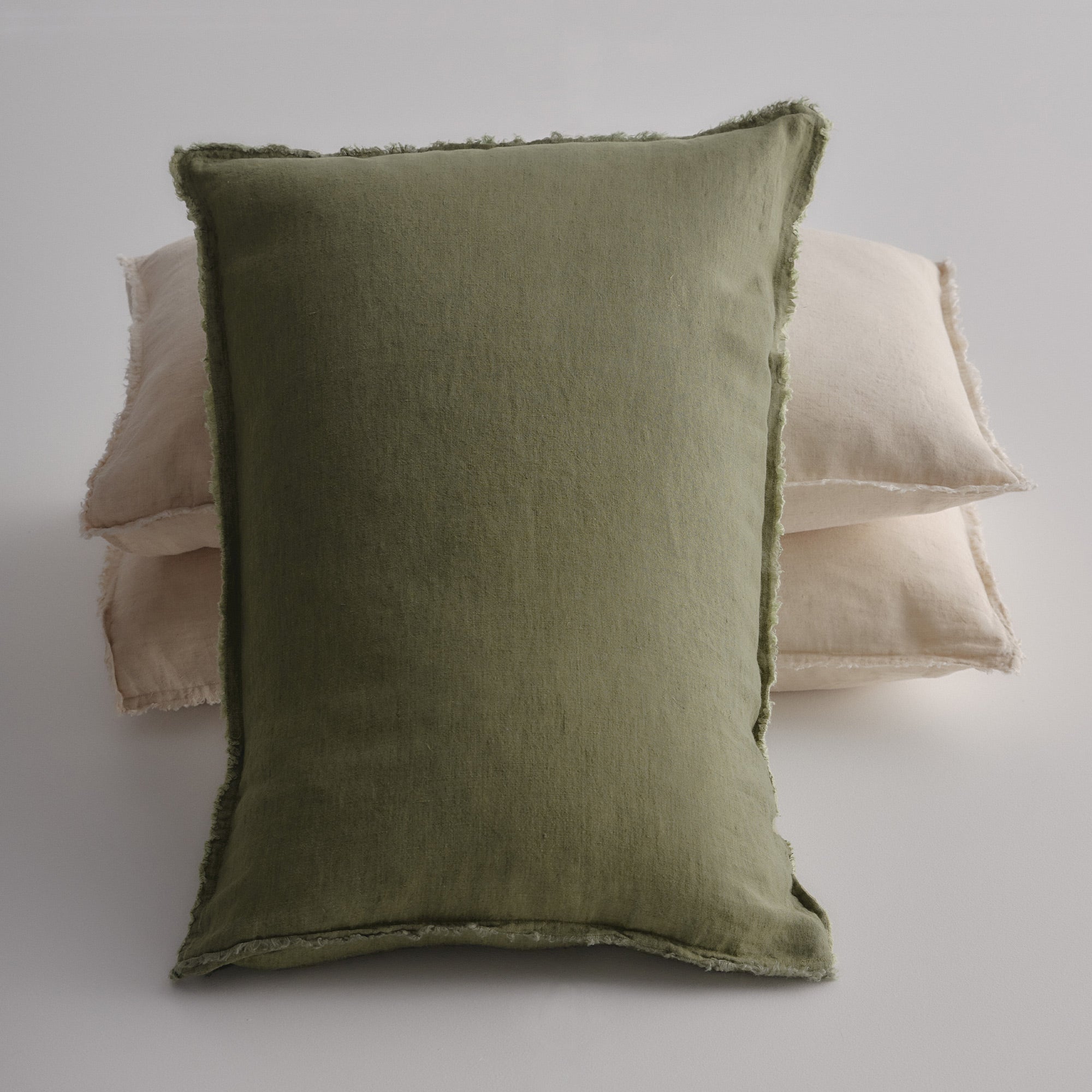 Flocca Linen Pillowcase - Armee
