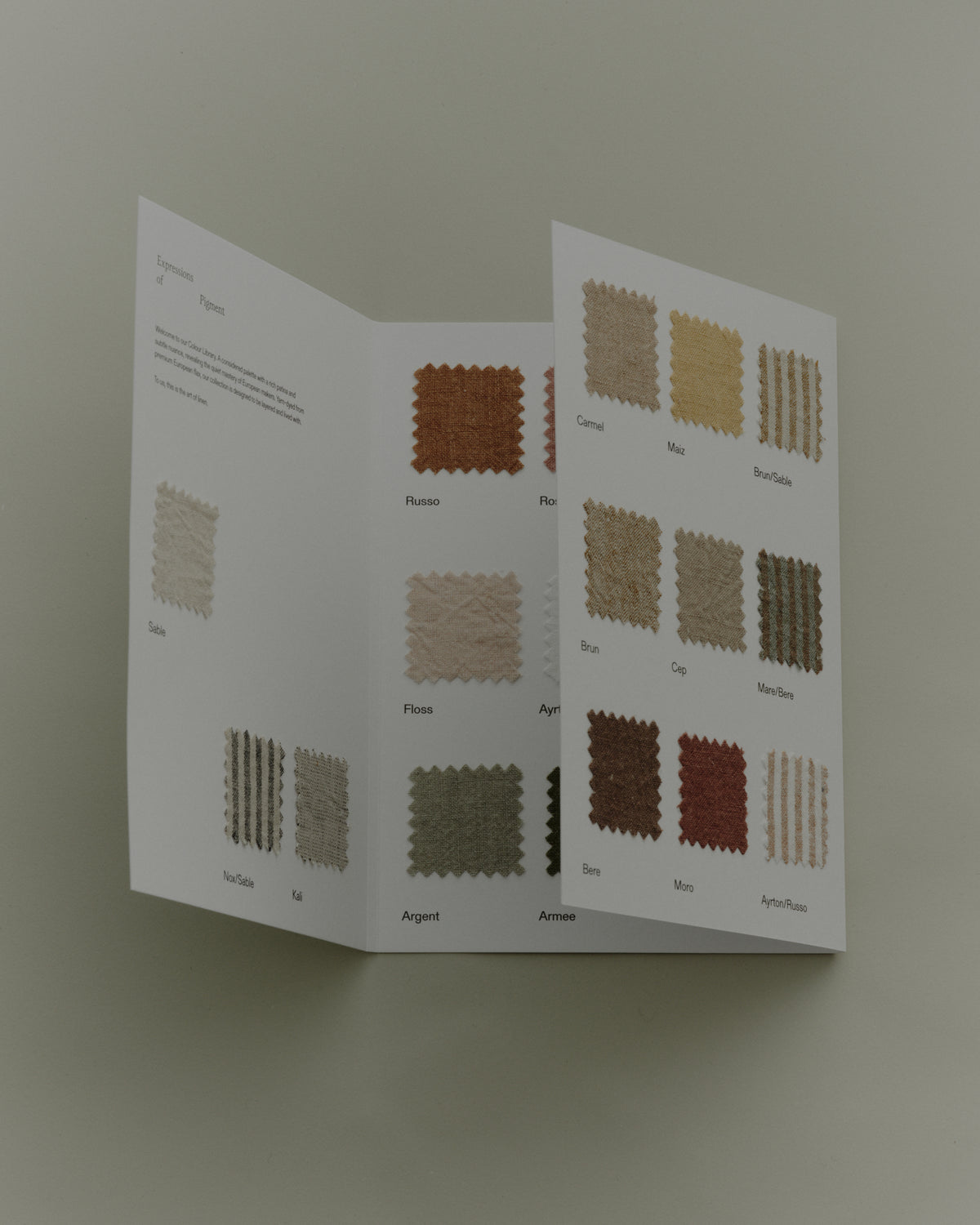Linen Color Swatch Card