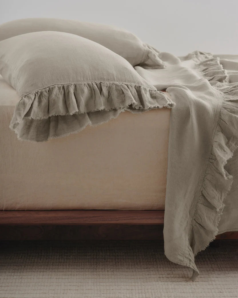 Kristine Linen Flat Sheet - Cep